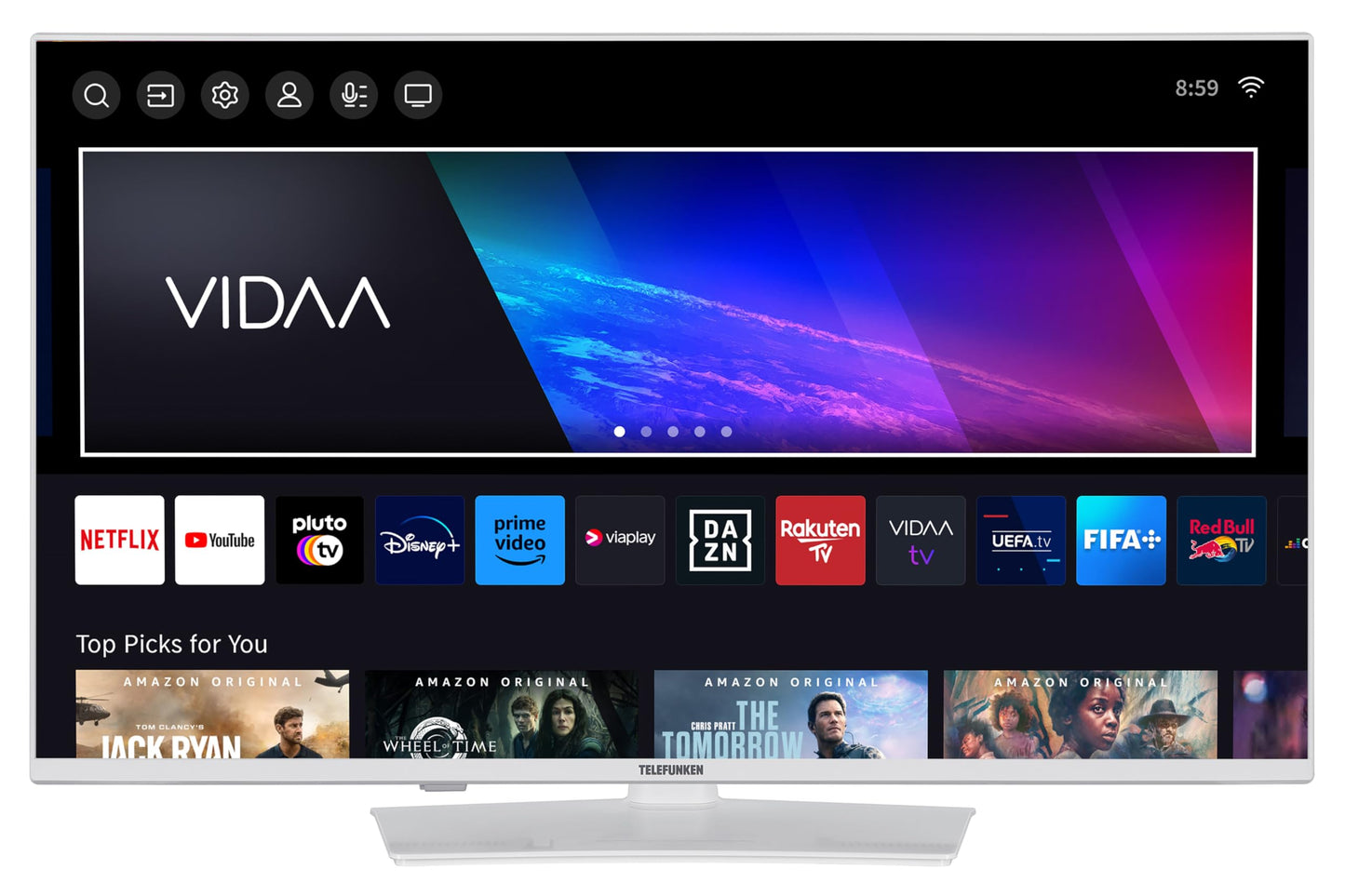 TELEFUNKEN VIDAA D43U790B2CW 4K TV 43 Inch Smart TV UHD, HDR TV with Dolby Vision, Triple Tuner and 6 Months HD+ Including LED TV, Black