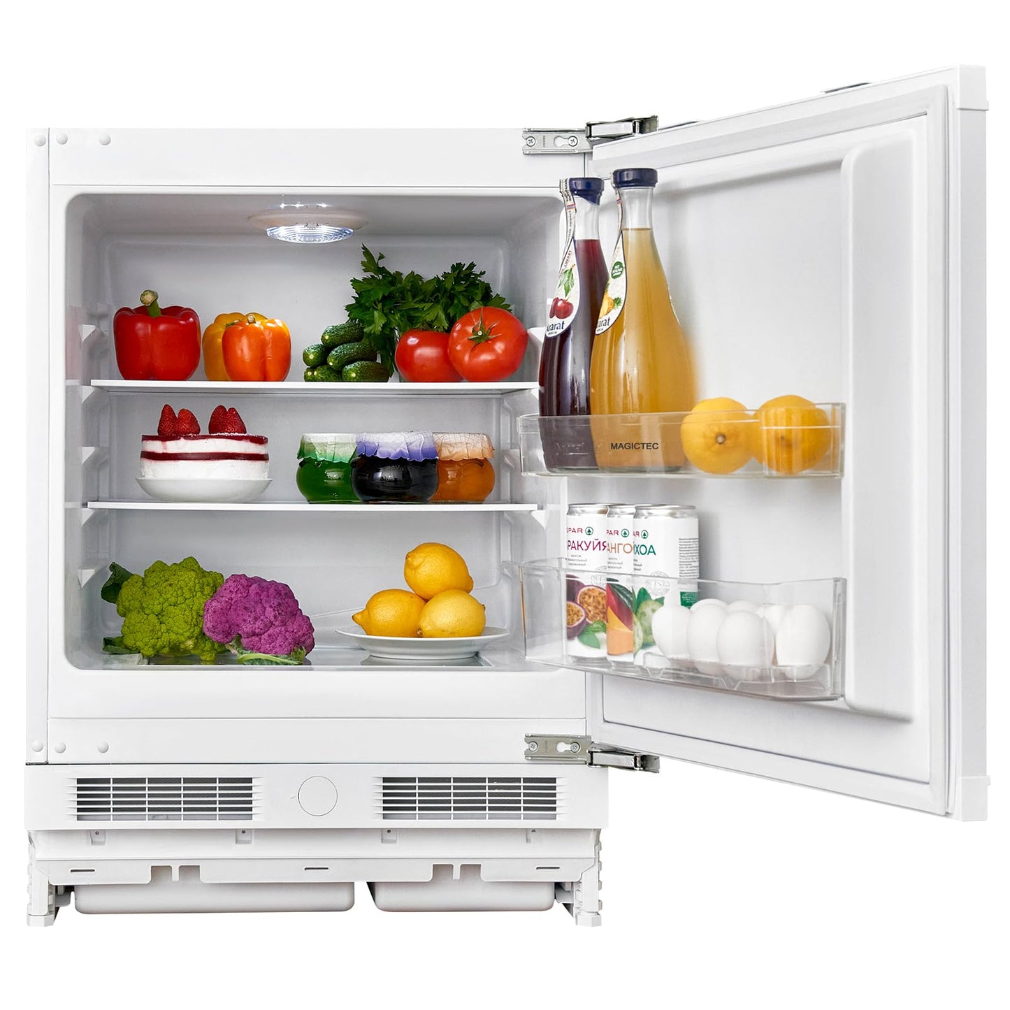 magictec Einbaukühlschrank mit Gefrierfach | 177 cm | 248L (186L/62L) | No Frost | Kühl-Gefrierkombination mit austauschbaren Türscharnieren | Inverterkompressor | Schnellkühlung | Geräuscharm