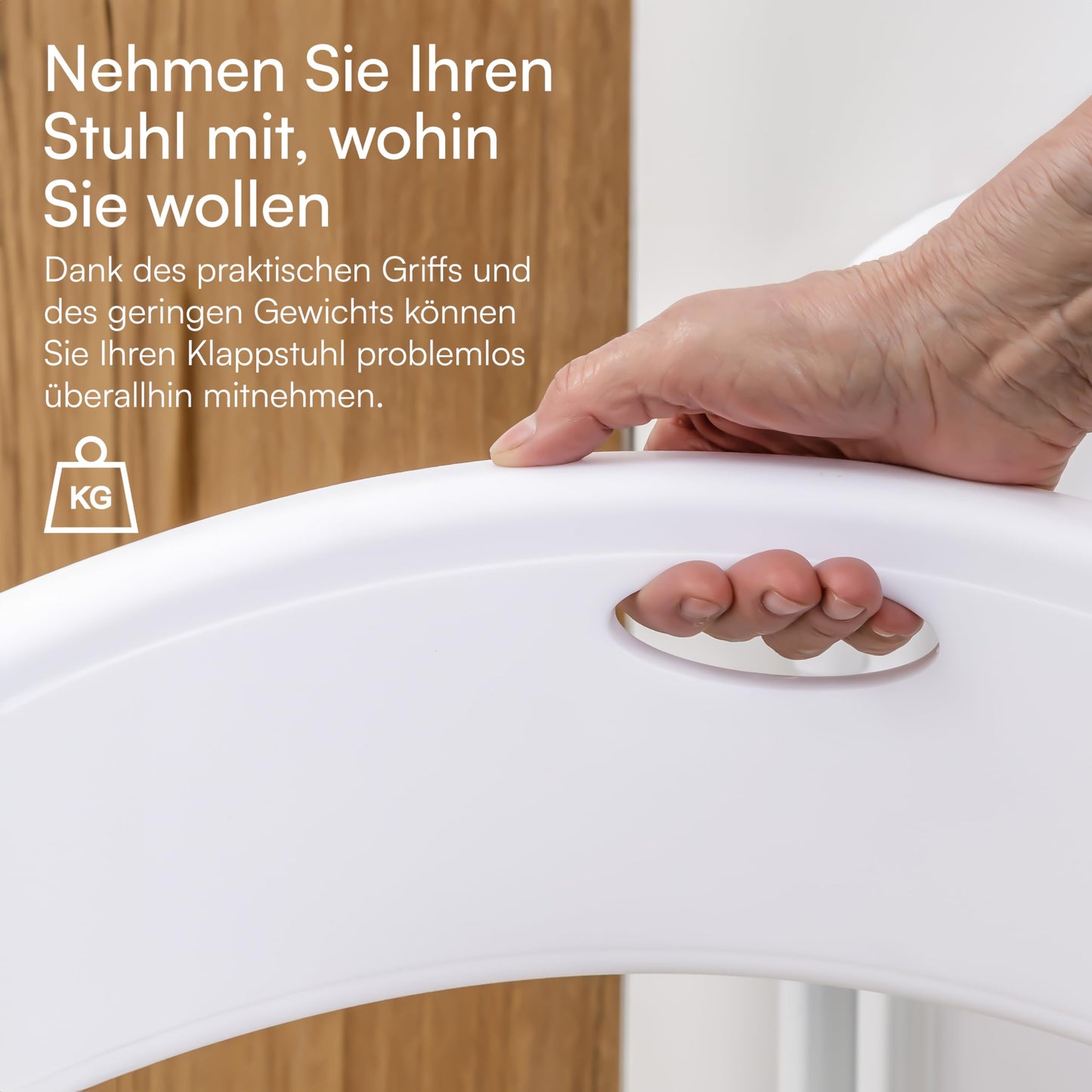 Baroni Home Klappstuhl mit PVC- und Stahlgestell, platzsparender zusammenklappbarer Sitz mit Füßen und Griff, Outdoor-Stuhl, Küche, Wohnzimmer, Reisen, 74x43x49 cm, 8 Stücke, Weiß