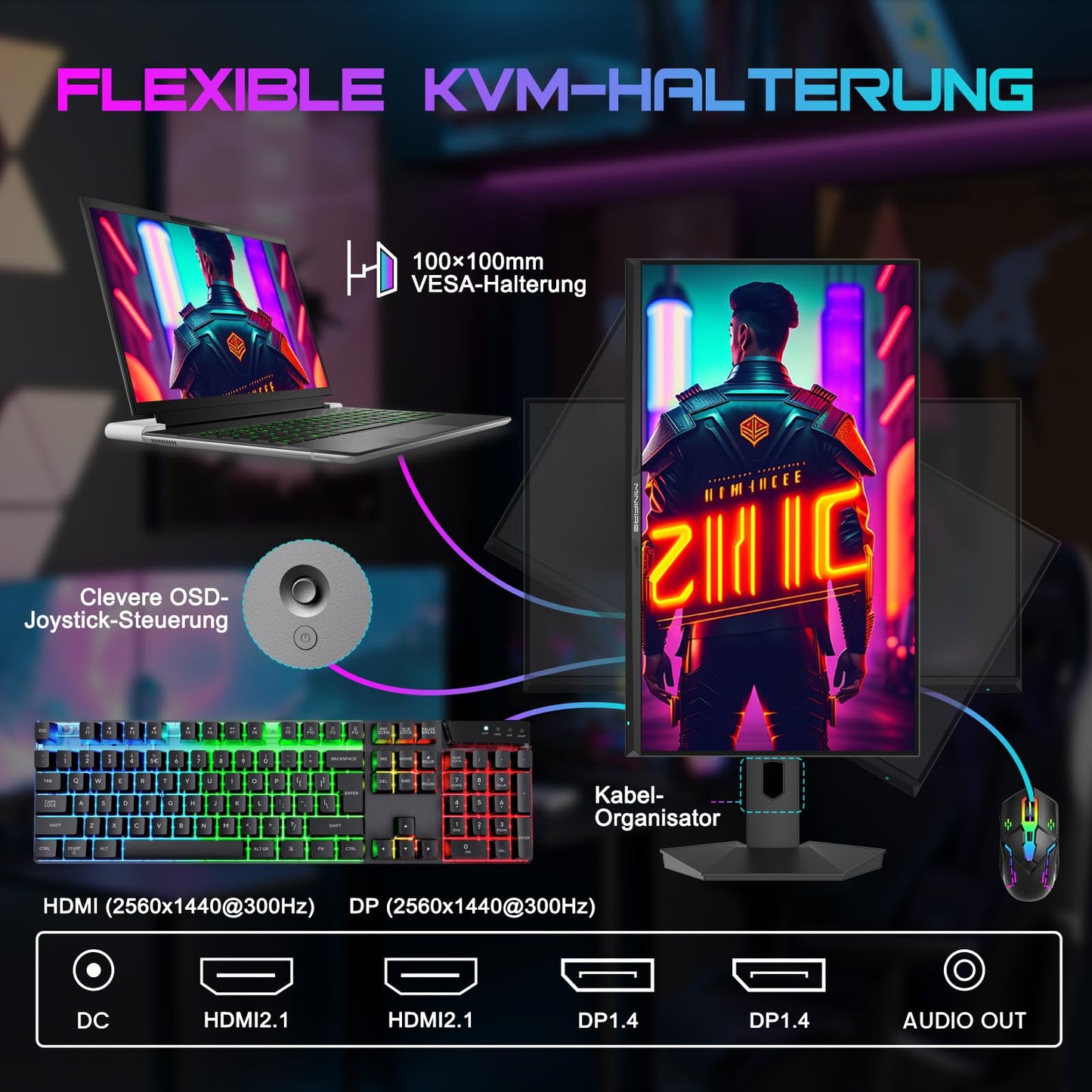 Minifire 27-Inch Monitor, 100 Hz, Anti-Flicker, Full HD, 1080p Monitor PC Screen with HDMI VGA Ports (MF27X3AL HDMI Cable Included)