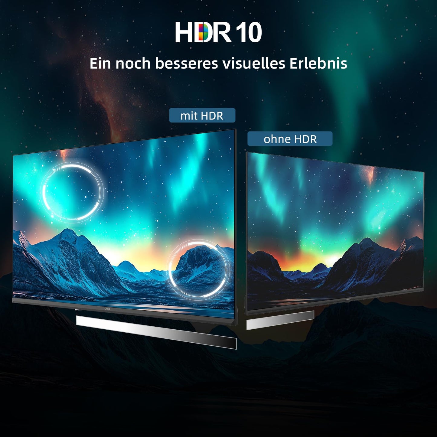 CHIQ L40FT 40 Zoll, Full HD, (100 cm) Smart Fernseher, HDR10, Dolby Audio & DBX-tv, Triple Tuner DVB-C/T2/S2, Integrierter Chromecast, Metall Randlos Design