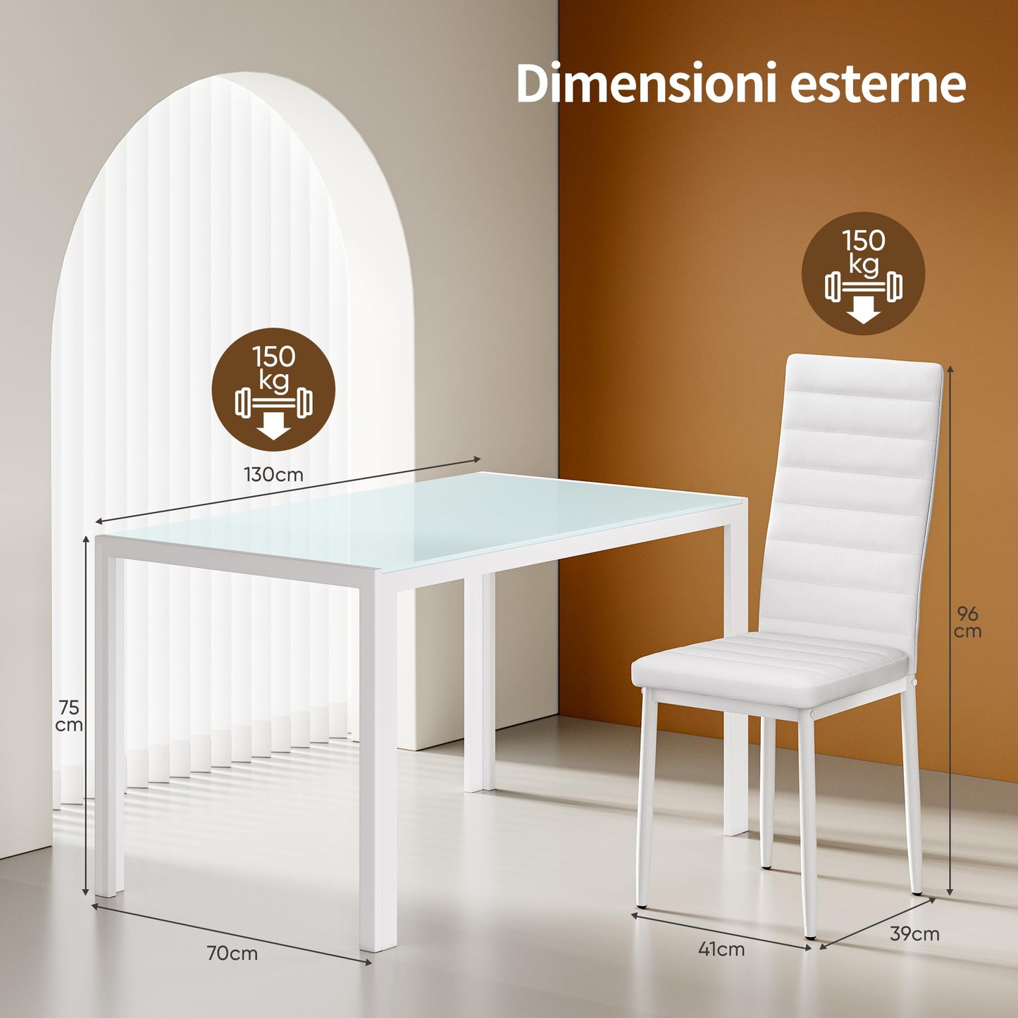 Bealife Dining Table with 4 Chairs Set, Dining Table and Chairs for 4 People, Dining Room 6 Chairs and Table, Set with Dining Table and Chairs for Kitchen, Dining Room and Living Room (Black, 4