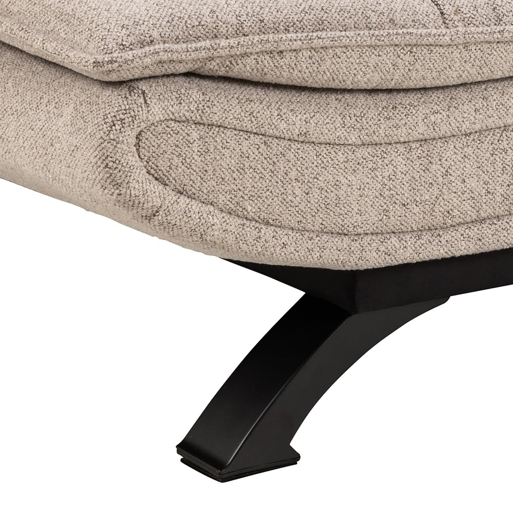 AC Design Furniture Jasper Bettcouch Dunkelgrau/Schwarz, Schlafsofa mit 3 Liegepositionen, Moderner 3-Sitzer Ohne Armlehne, Gepolstert mit Schwarzen Metallbeinen, L: 196 x H: 91 x T: 98 cm