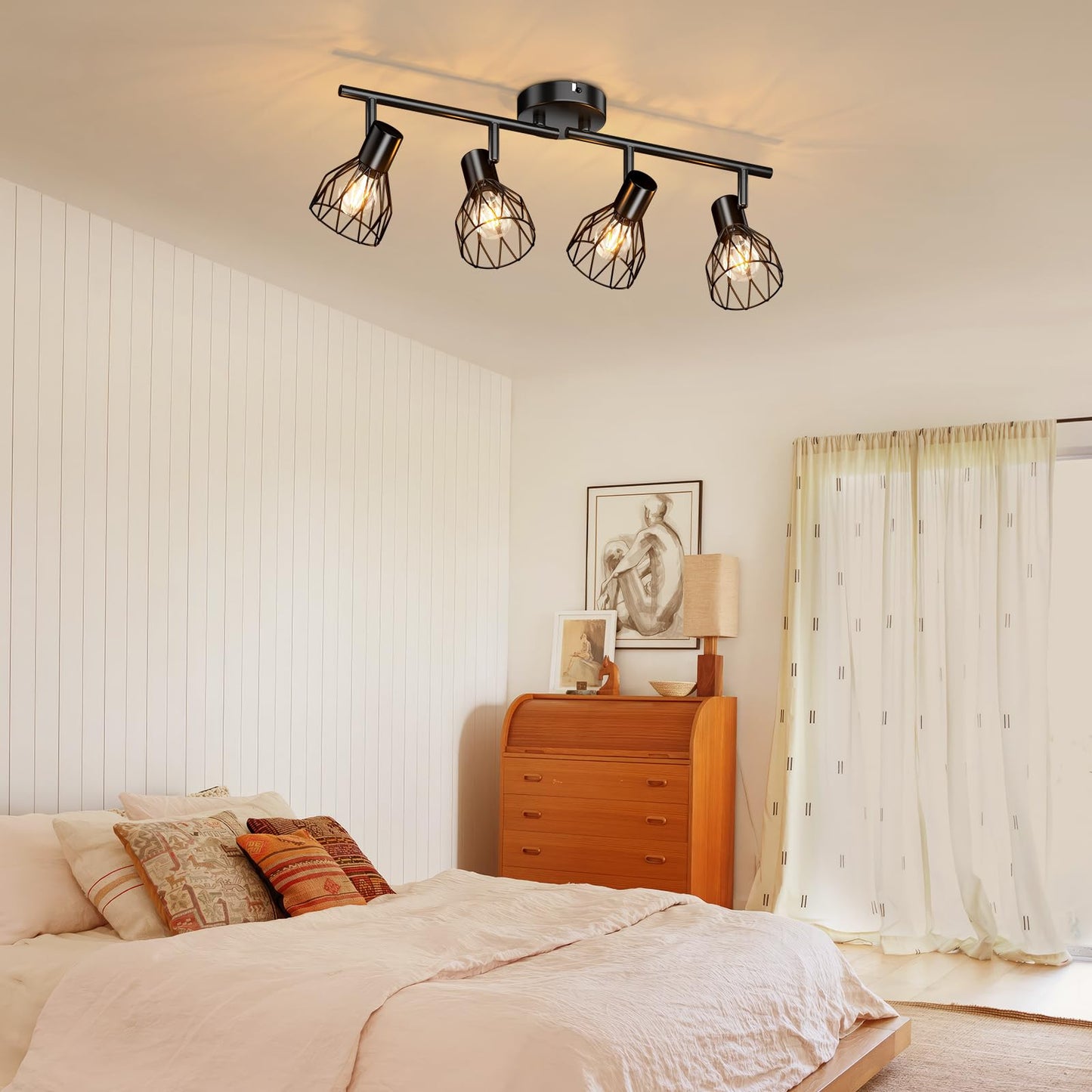 Kimjo Led Deckenstrahler 6 Flammig - Deckenleuchte Strahler E14 Schwenkbar - Deckenlampe Schwarz 6 Flammig Lampe Wohnzimmer - Deckenlampe LED Deckenleuchte Küche Deckenspot Ohne Leuchtmittel