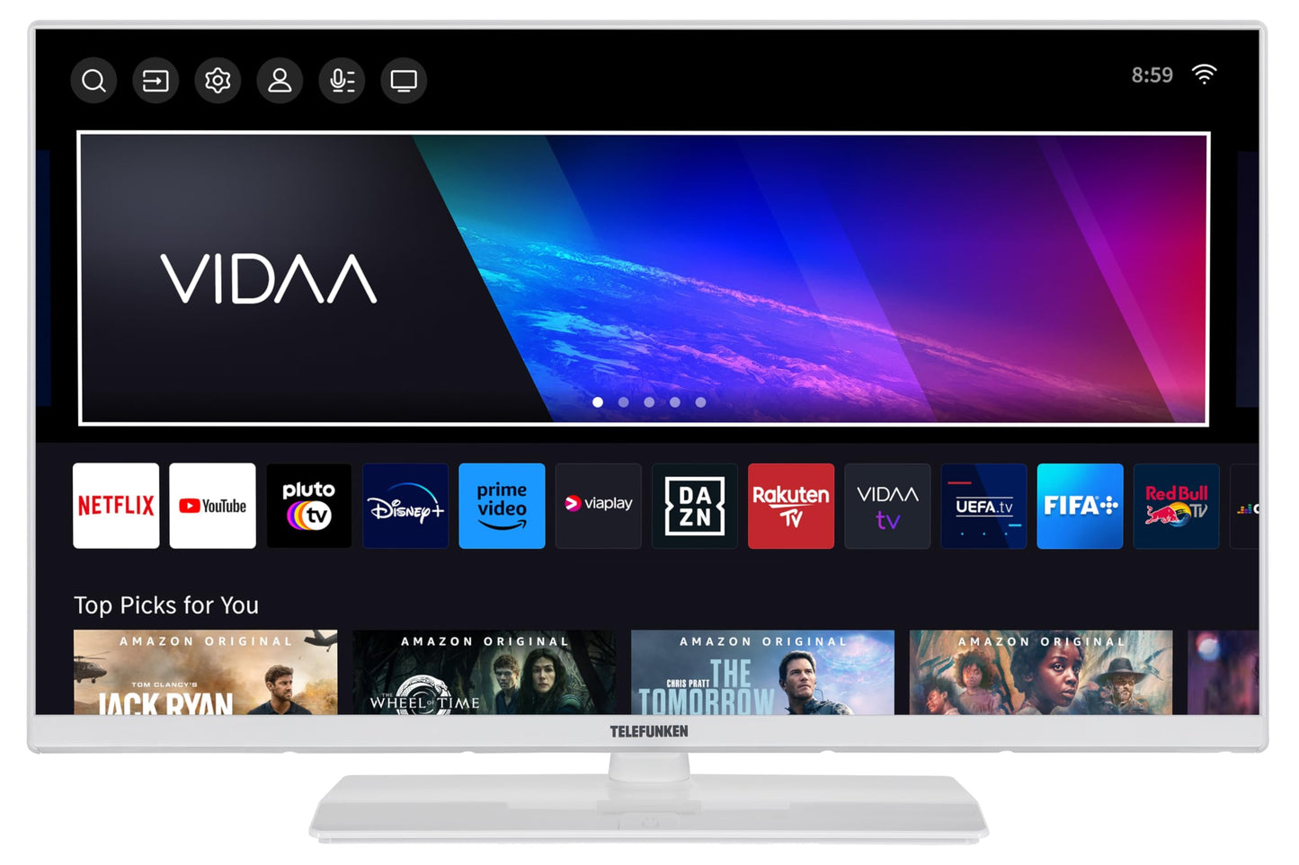 TELEFUNKEN VIDAA D43U790B2CW 4K TV 43 Inch Smart TV UHD, HDR TV with Dolby Vision, Triple Tuner and 6 Months HD+ Including LED TV, Black