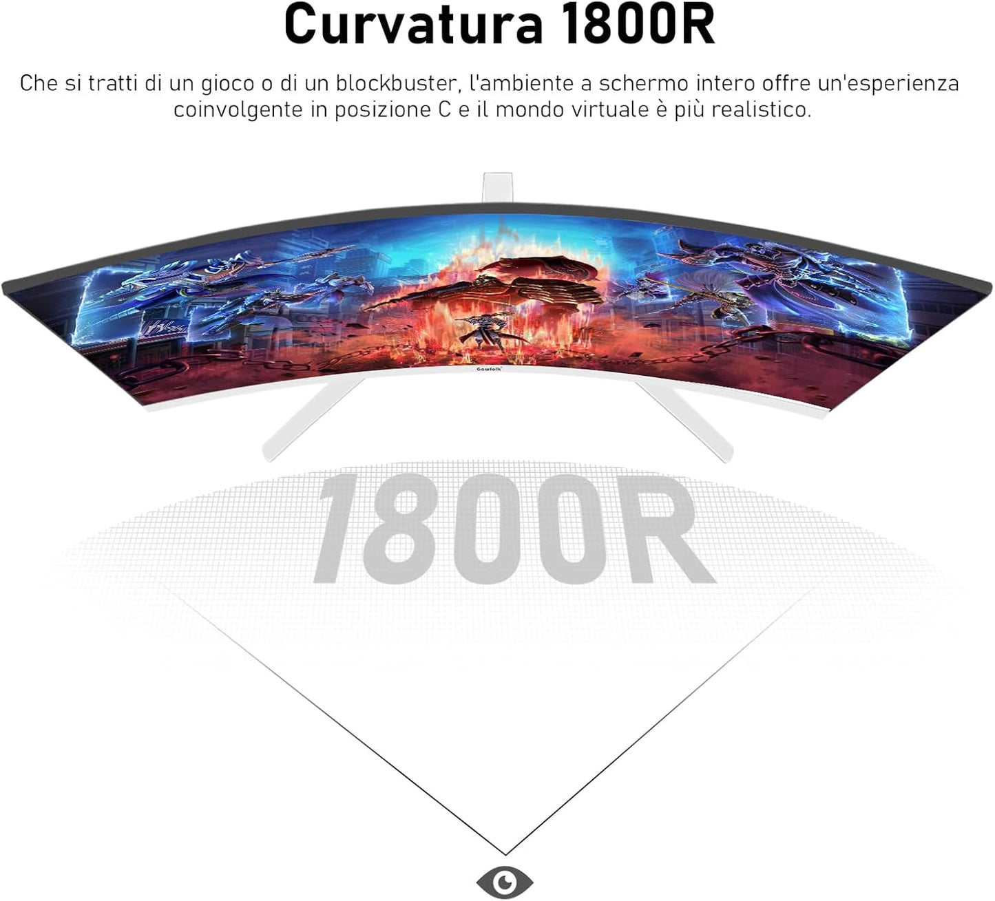 Gawfolk PC Monitor 32 Zoll UHD 4K 60Hz, Ultraklar (3840×2160p) Computer Bildschirm mit FreeSync, HDMI, DisplayPort, 178° Betrachtungswinkel, Unterstützt VESA100*100mm