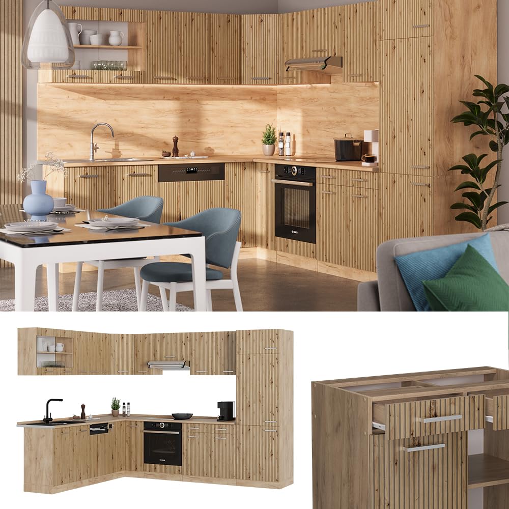 Vicco Goldkraft Kitchen Unit R-Line Corner 287 x 277 cm