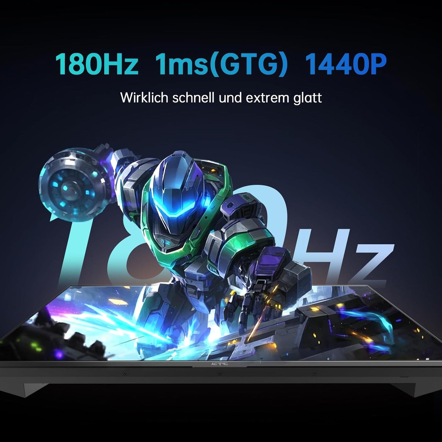 KTC 32 Zoll Monitor Curved 1000R, 2K WQHD (2560x1440p) 240Hz Gaming Monitor, 1ms, Adaptive Sync, 122% sRGB, 4000:1 Kontrast, 2 x DP 1.4 (240Hz), 2 x HDMI 2.0 (144Hz), Unterstützung von Tilt und VESA