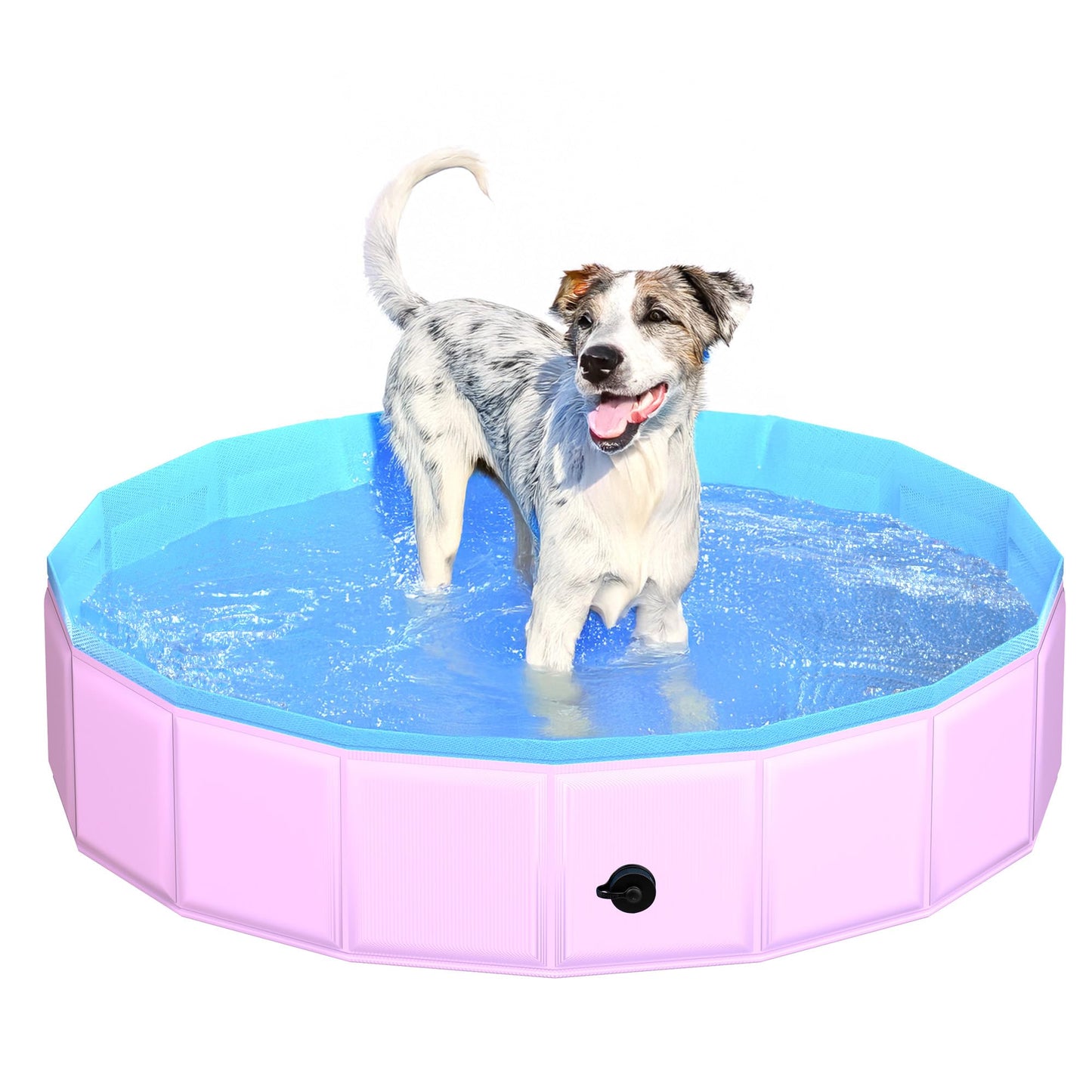 CACSPS Faltbarer Hundepool, 221 x 30,5 cm, Kinderpool mit Hartplastik, rutschfeste Hundebadewanne für den Außenbereich, Hinterhof, Faltbarer Hundepool für Kinder, Hunde, Haustiere (rot)