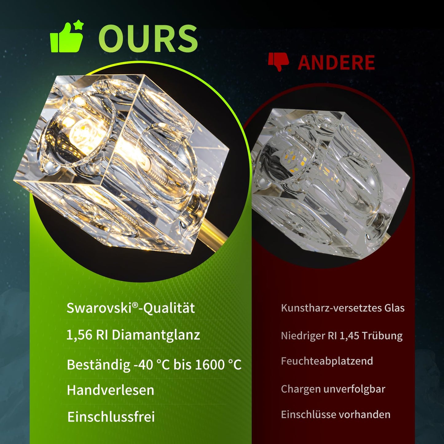 JUJUQI Moderne Kristall-Kronleuchter,Gold Hängeleuchte, K9 quadratischer Kristall Häengelampe mit 8 Lichtern,Würfel-Schirm, hängende Deckenleuchte für Esszimmer, Schlafzimmer, Wohnzimmer
