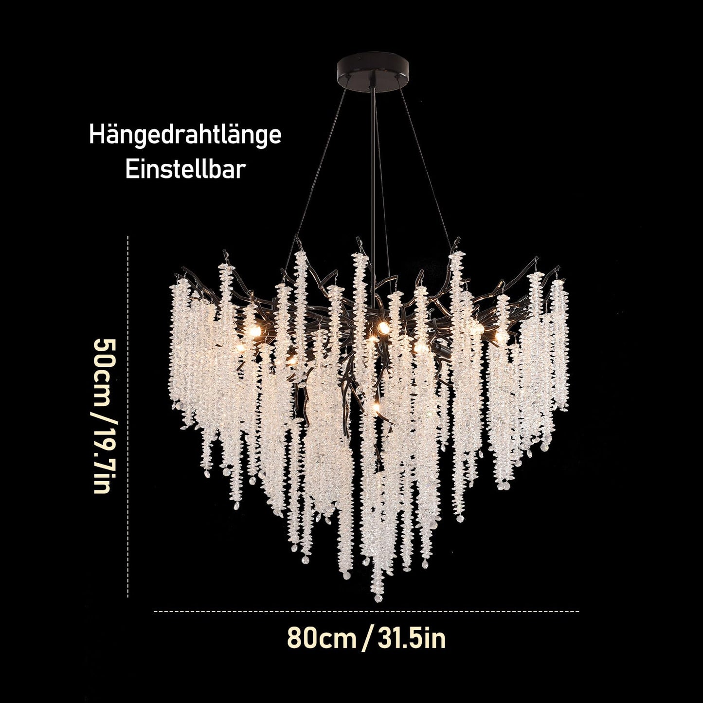 AHXIAOZN Modern Kronleuchter Kristall Leuchte,Luxus Kristall Pendelleuchte,Dimmbar Rund Kristall Hängeleuchte,für Esszimmer, Küche, Wohnzimmer, Schlafzimmer, Flur, Café,Bar(Gold,60cm)