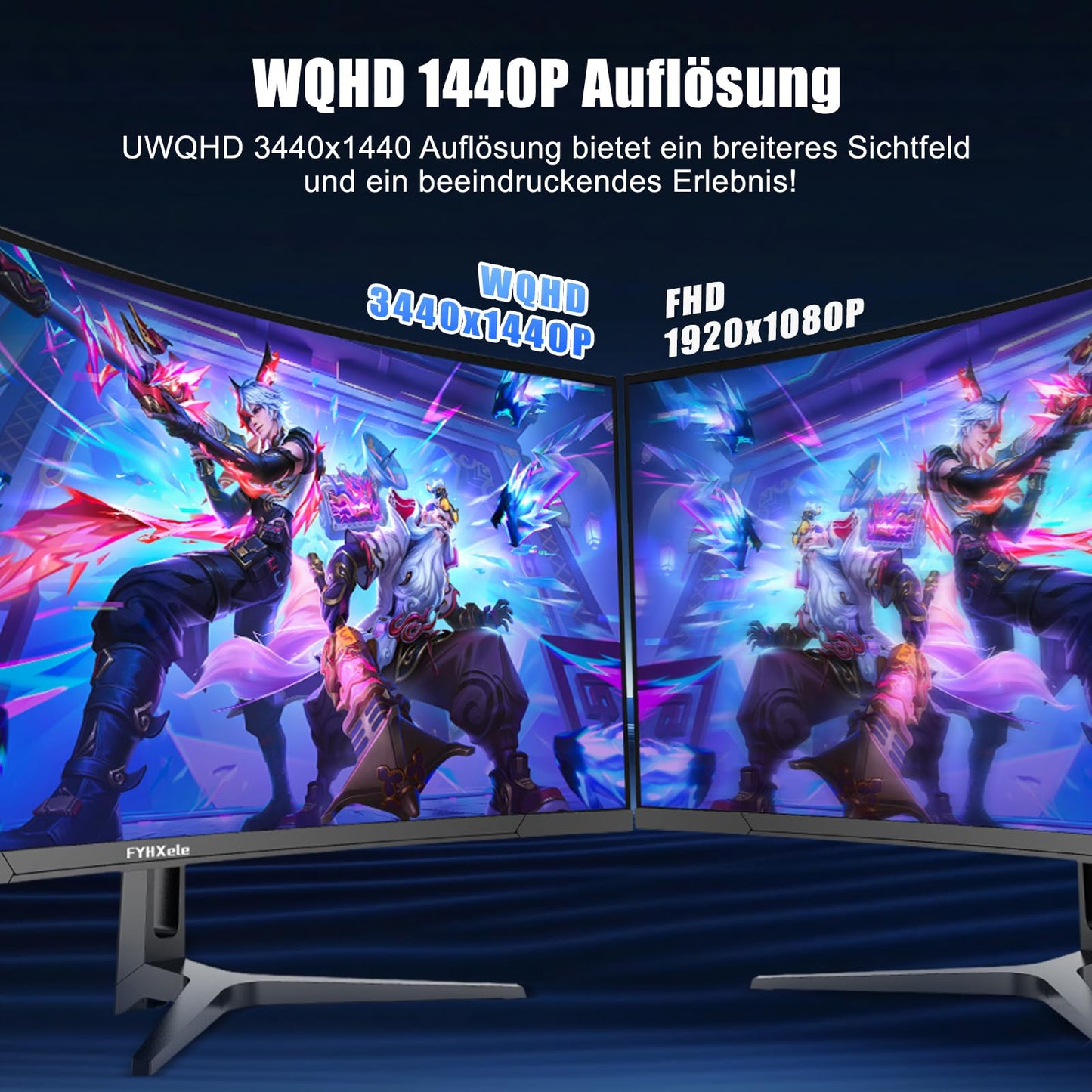 FYHXele Gaming Monitor 24 Inch 180Hz 1080P IPS 1ms MPRT PC Monitor Built-in Speaker Support 144hz/165hz/180hz Freesync Premium Display Eye Care DisplayPort1.4 HDMI2.1 VESA