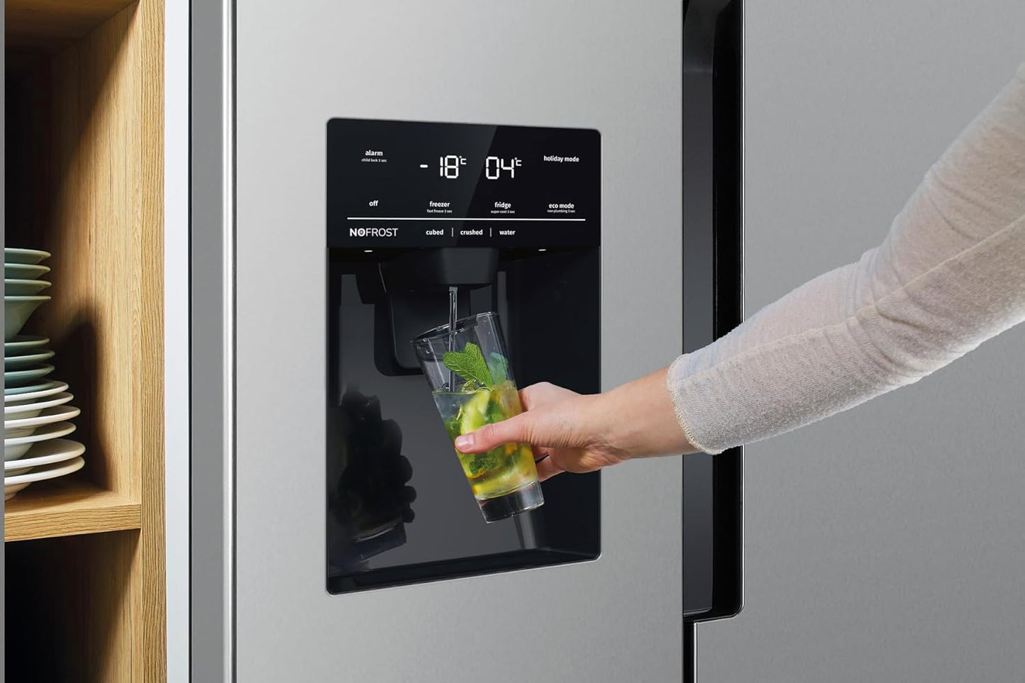 Gorenje NRR9185ESXL Side by Side Fridge-Freezer, NoFrost Plus, Inverter Compressor, Water and Ice Cube Dispenser, SensoTech, 178.6 cm, Fridge Capacity 376 L, Freezer Capacity 190 L, Stainless Steel