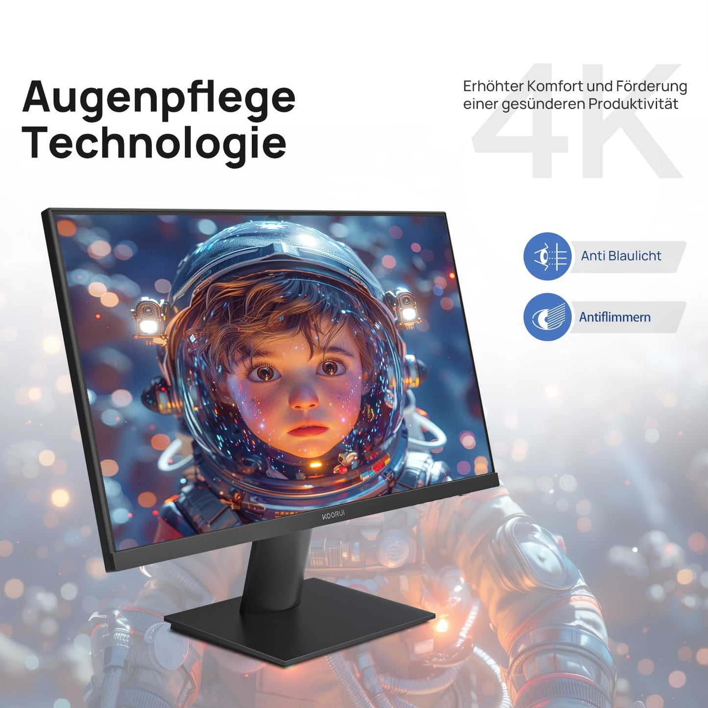 KOORUI E2711F 27 Inch Monitor, FHD 1920 x 1080 100Hz PC Monitor, Adaptive Sync HDMI 1.4, Eye Care Screen, -5° ~ 15° Tilt, VESA 100 x 100 mm