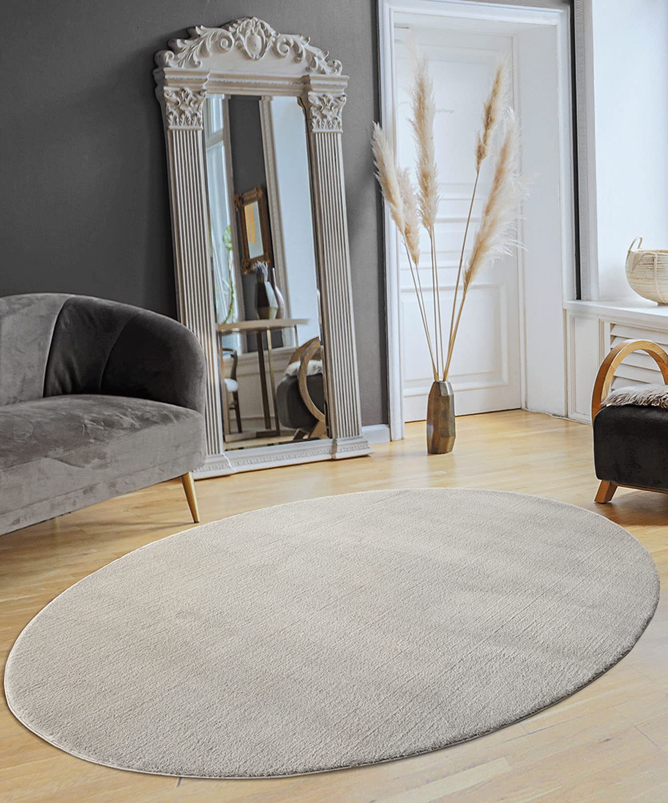 the carpet Relax Rug, Modern, Fluffy, Short Pile, Non-Slip Underside, Washable up to 30°C, Super-Soft, Fur Look, Anthracite, 160 x 220 cm