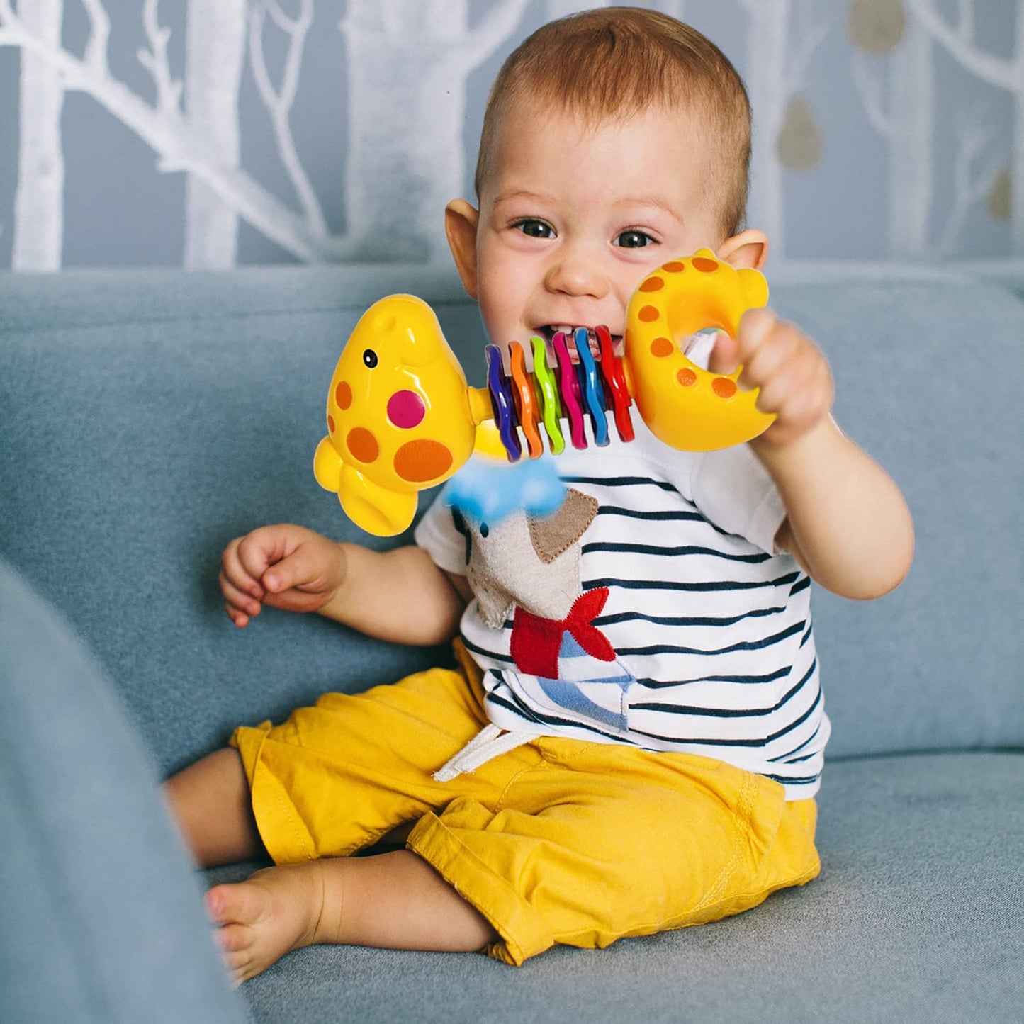 AIVIAI Baby Rattle Teething Ring Set Baby Toy 6 Months Baby Toy from 3 6 9 12 Months Shaker Grab Rattle Newborn Toy Musical Rattles for Babies and Toddlers Gift (11 Pieces)