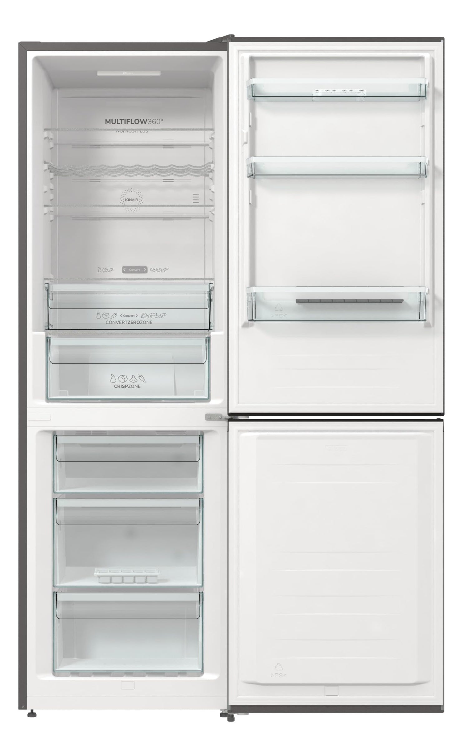 Gorenje N 619EAW4 Fridge-Freezer Combination, LED Display, 186 cm, 300 L, NoFrostPlus, Vegetable Compartment with Moisture Control, FastFreeze, White