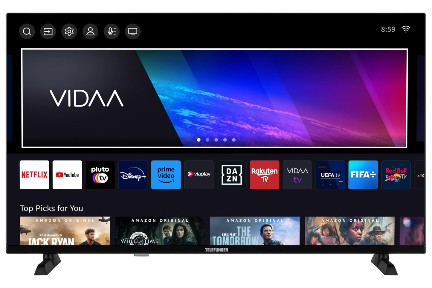 TELEFUNKEN VIDAA D43U790B2CW 4K TV 43 Inch Smart TV UHD, HDR TV with Dolby Vision, Triple Tuner and 6 Months HD+ Including LED TV, Black