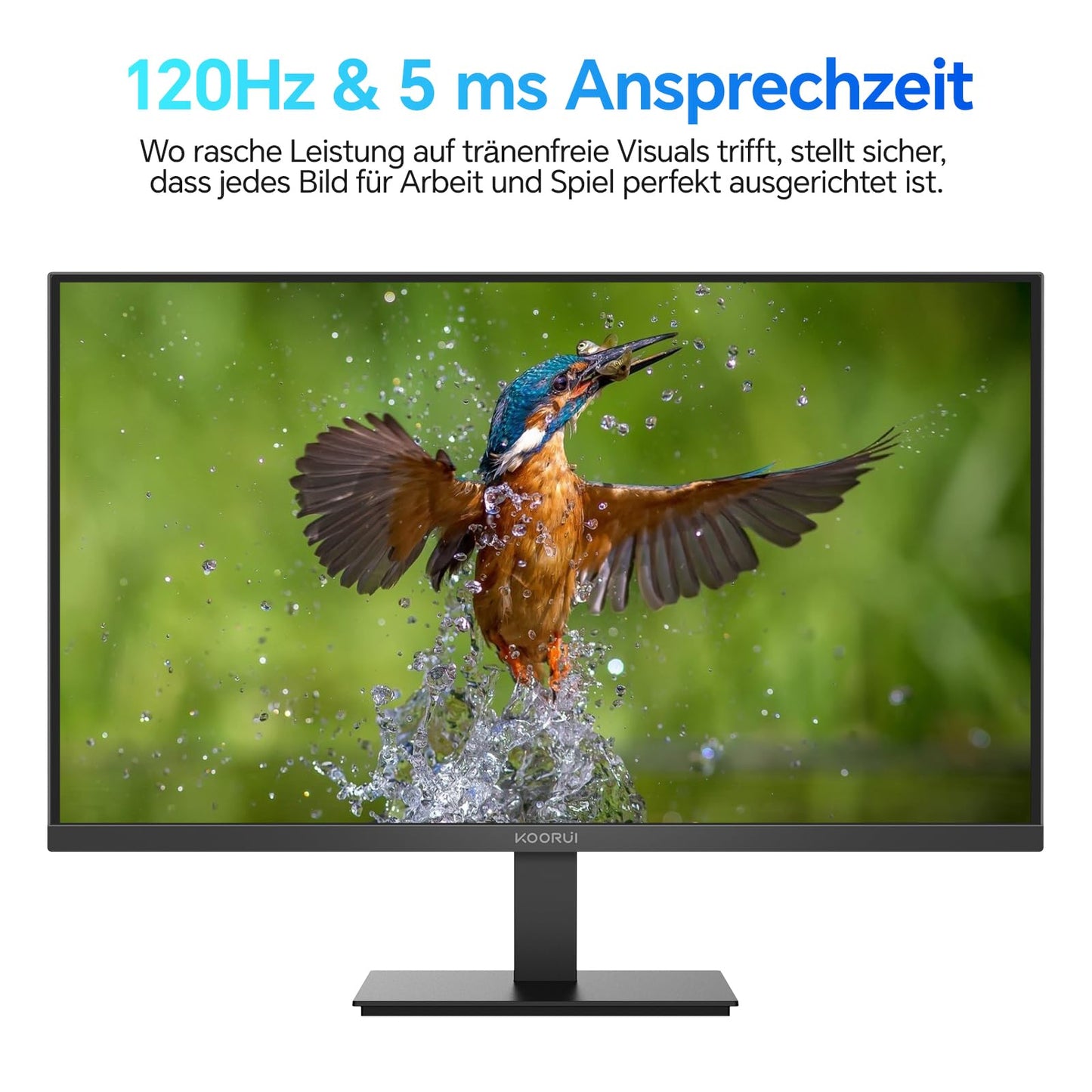 KOORUI E2711F 27 Inch Monitor, FHD 1920 x 1080 100Hz PC Monitor, Adaptive Sync HDMI 1.4, Eye Care Screen, -5° ~ 15° Tilt, VESA 100 x 100 mm