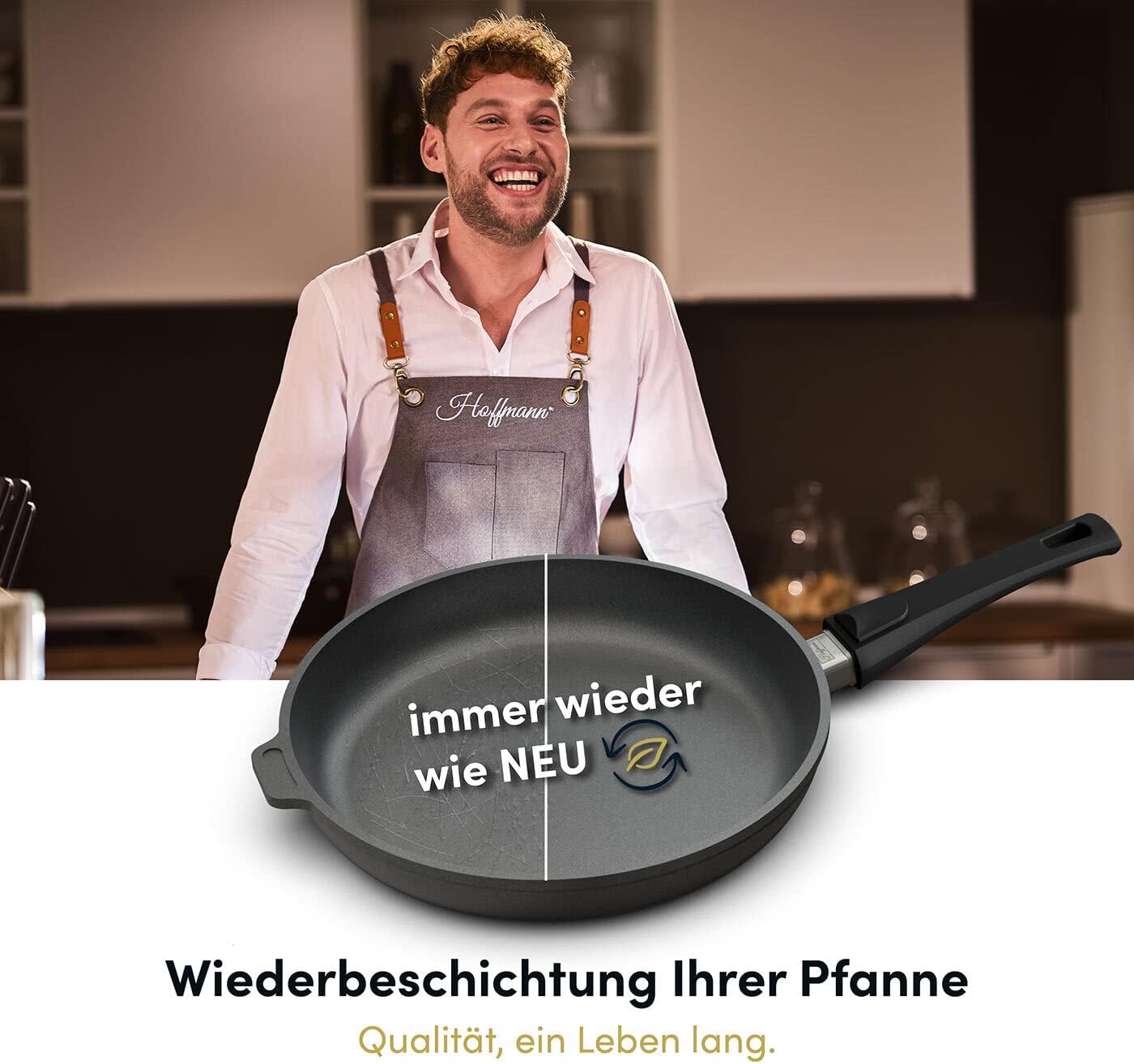 Hoffmann Töpfeset Induktion mit Glasdeckel, 8-teilig I Set alle Herdarten auch Induktion I Kochtöpfe und Stielkasserolle Made in Germany 100% verzugsfrei