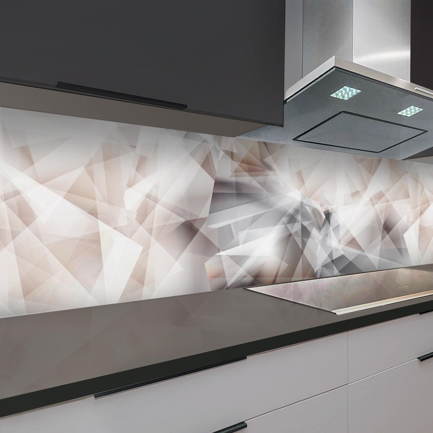 Rodnik Kitchen Splashback, Robust ABS Plastic Monolith Panel in Deluxe Quality, Direct Print, Choice of Motifs (Ice Cubes and Cherries)