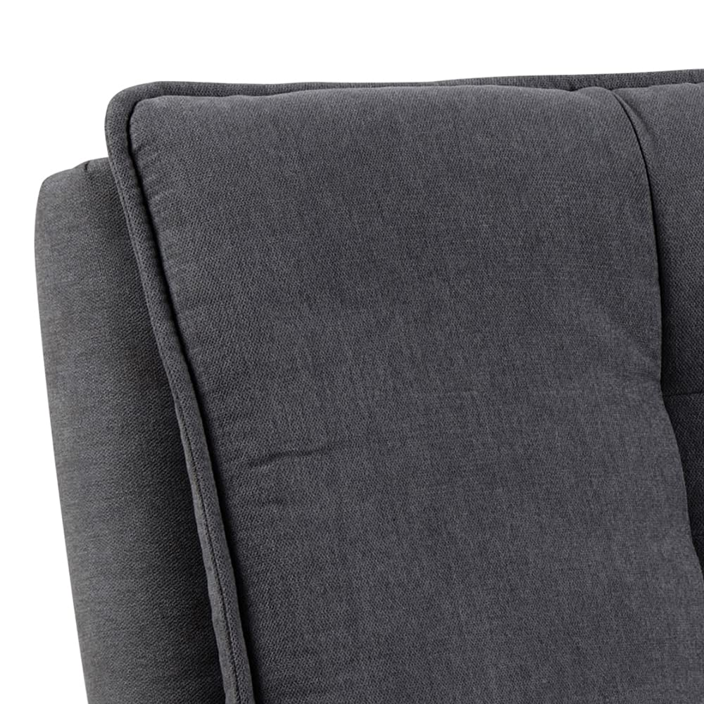 AC Design Furniture Jasper Bettcouch Dunkelgrau/Schwarz, Schlafsofa mit 3 Liegepositionen, Moderner 3-Sitzer Ohne Armlehne, Gepolstert mit Schwarzen Metallbeinen, L: 196 x H: 91 x T: 98 cm