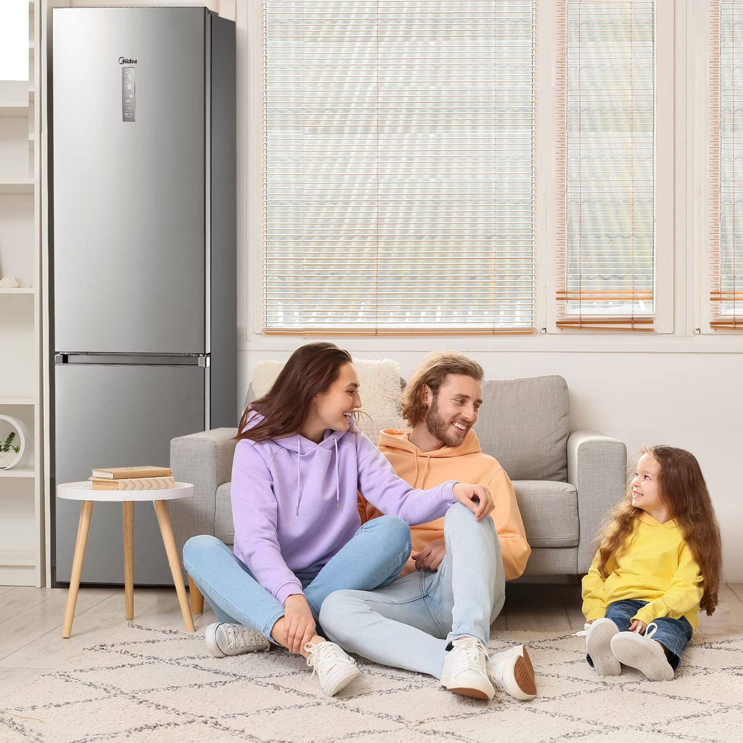 Midea MERB276FGE02A Kühl-/Gefrierkombination/180 cm Höhe/NoFrost/Doppelte Steuerung/Super-Kühlfunktion/219 kWh/Jahr/199L Kühlteil/71L Gefrierteil