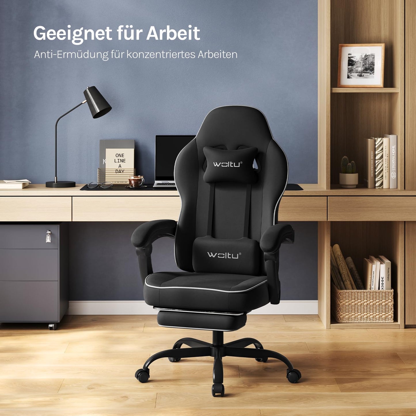 WOLTU Gaming Chair with Pocket Spring Cushion, 150 kg Weight Capacity, Ergonomic Swivel Chair, with Pillow, Lumbar Cushion, Footrest, Mesh, Pink, GS16rs