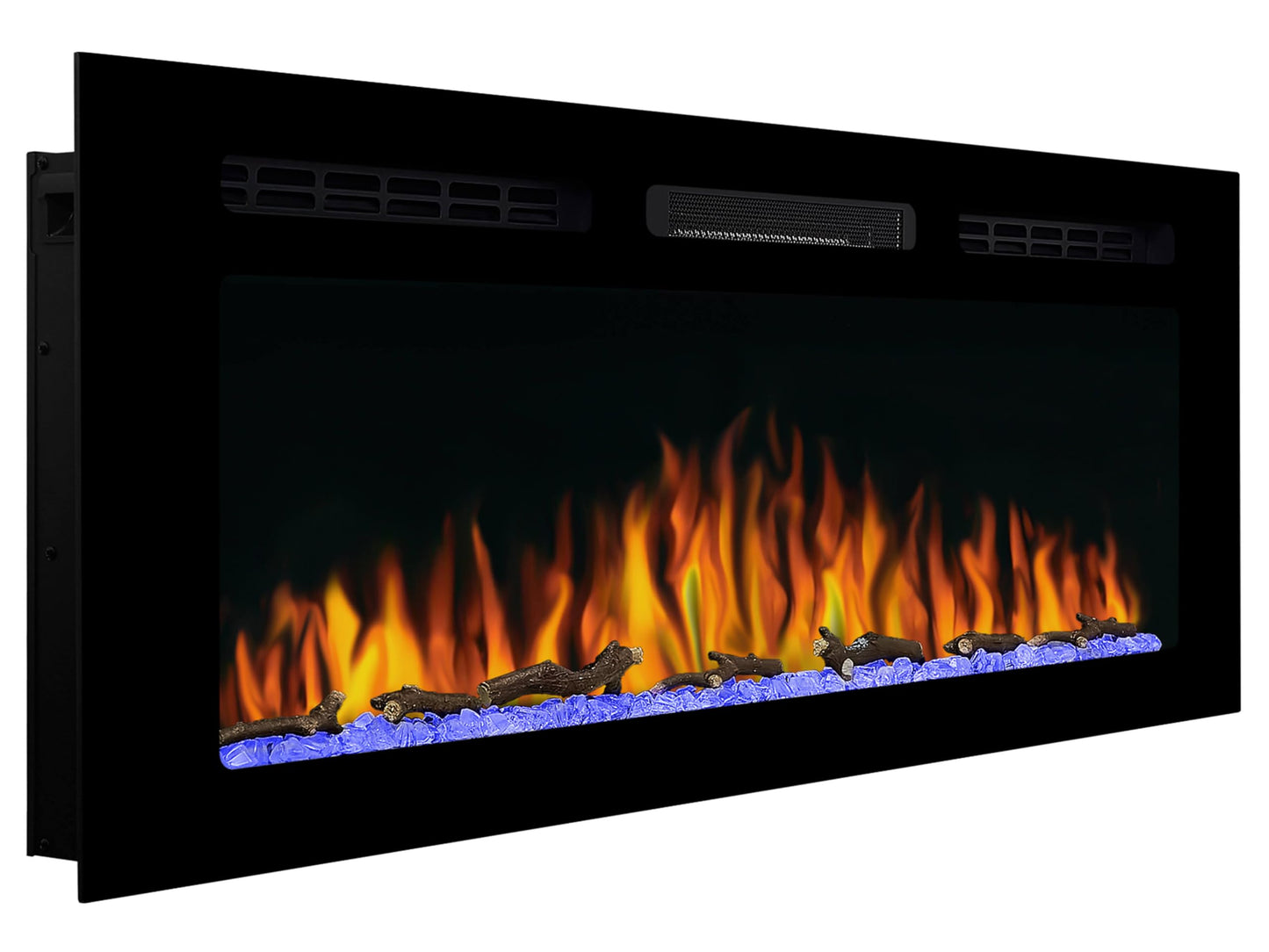 ArtiFlame Elektrokamin AF27WR Multicolor, Elektrischer Einbaukamin mit Heizung 900/1800 W, realistischer 3D-Flammeneffekt, LED-Beleuchtung, Fernbedienung, Timer, Thermostat, Knistereffekt, Schwarz