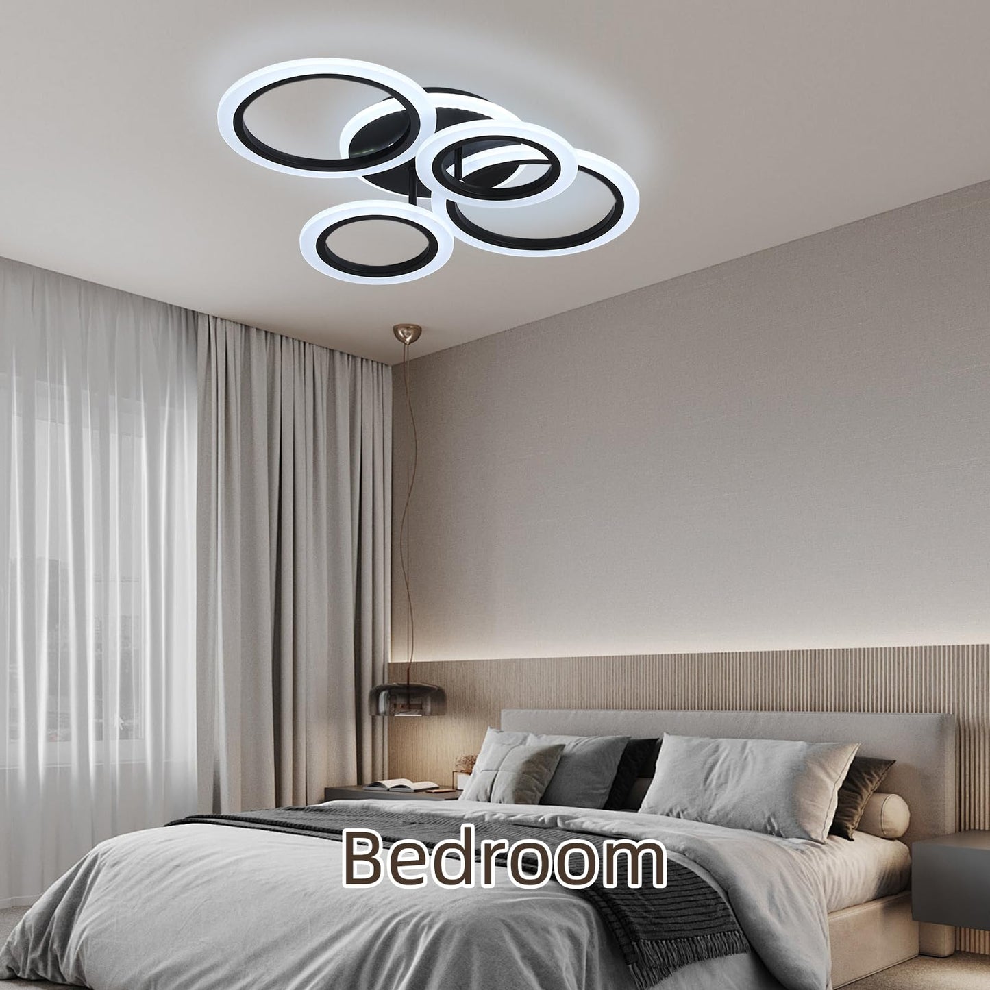 ZAITINZ Led Deckenleuchte,Wohnzimmerlampe 80W,Deckenleuchte Dimmbar mit fernbedienung 3000-6000K,5 Quadratische Deckenlampe Led,Moderne Deckenleuchten für Wohnzimmer,Schlafzimmer,Küche,Flur,Chrom