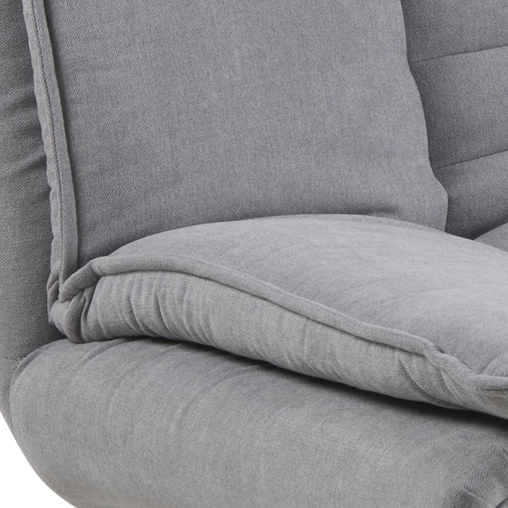 AC Design Furniture Jasper Bettcouch Dunkelgrau/Schwarz, Schlafsofa mit 3 Liegepositionen, Moderner 3-Sitzer Ohne Armlehne, Gepolstert mit Schwarzen Metallbeinen, L: 196 x H: 91 x T: 98 cm