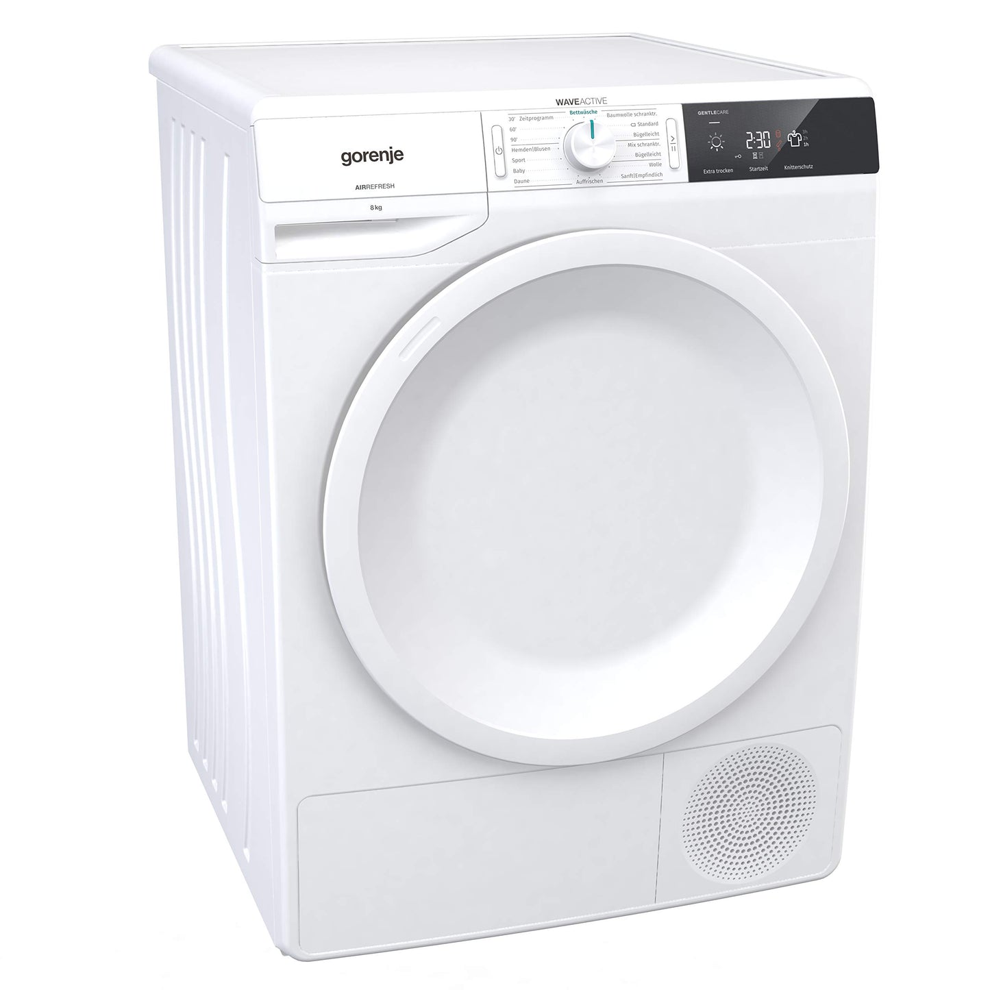 Gorenje DPNE82/GN Trockner/Kondensation mit Wärmepumpe / 8kg / 16 Programme/WIFI/Made in Europe/WaveActive Trommel/TwinAir/Feuchtesensor/Naturedry/LED Display/EEK: A++