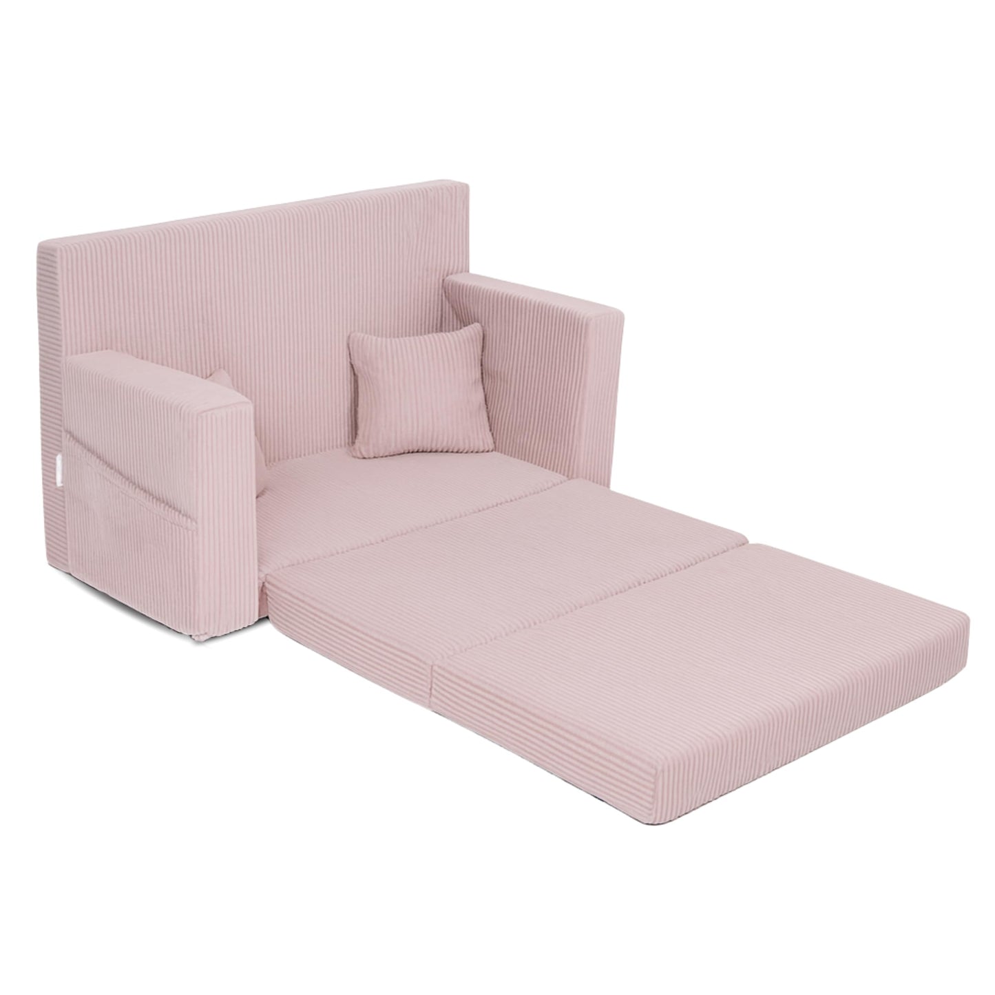 Flumi Personalised Children's/Teenager's Couch/Armchair/Sofa Bed, with Engraving of Child's Name, Play Sofa, Sleeping Chair, Bed Function, Children's Furniture, 92 x 40 x 60 cm, Microfibre (Grey)