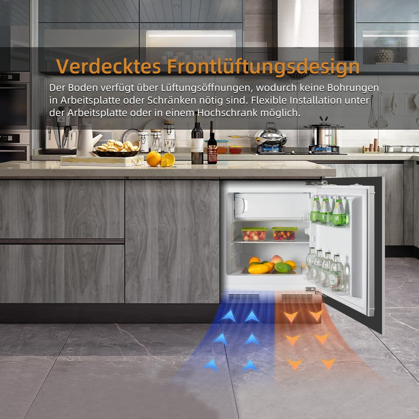 magictec Einbaukühlschrank mit Gefrierfach | 177 cm | 248L (186L/62L) | No Frost | Kühl-Gefrierkombination mit austauschbaren Türscharnieren | Inverterkompressor | Schnellkühlung | Geräuscharm