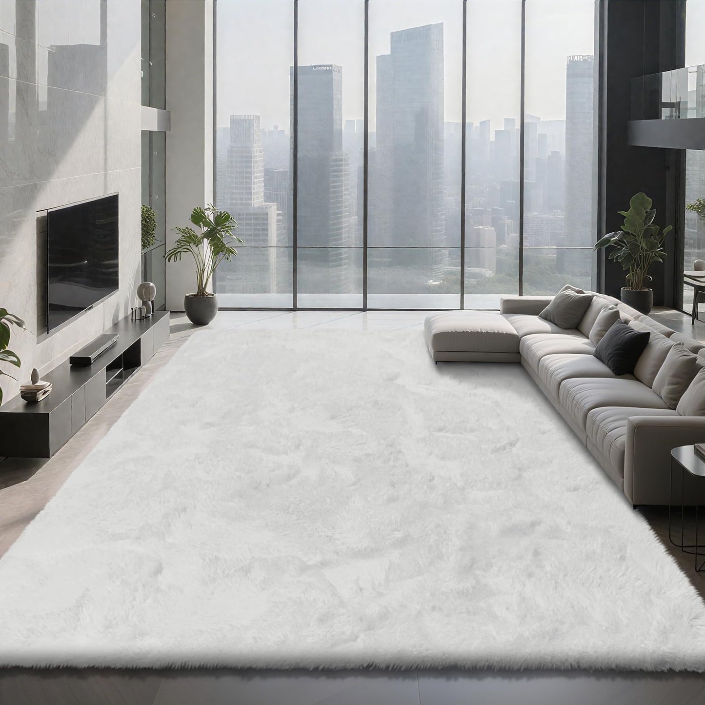 Shag Area Rugs for Bedroom Living Room,4X6 Ultra Soft Fluffy Area Rugs for Dorm, Indoor Carpet Nursery Rugs for Kids Room Home Decor,Tie-Dye Grey
