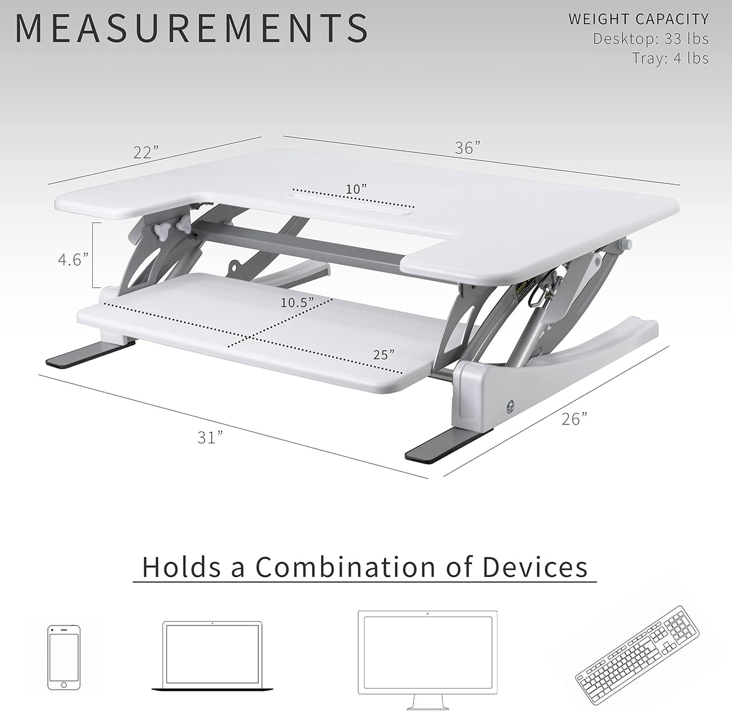 VIVO Black Height Adjustable 36 inch Stand up Desk Converter Quick Sit to Stand Tabletop Dual Monitor Riser, DESK-V000V