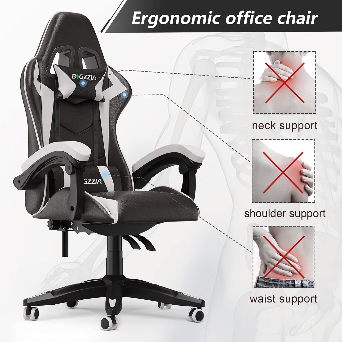 Racingreat Gaming Stuhl, Gamer Stühle, Ergonomisch Gaming Chair, Rückenlehne Einstellbar Pc-Stuhl, 360° Drehbar Gaming Sessel, Atmungsaktiver Bürostuhl für Jugendliche Jungen Mädchen Erwachsene Rosa