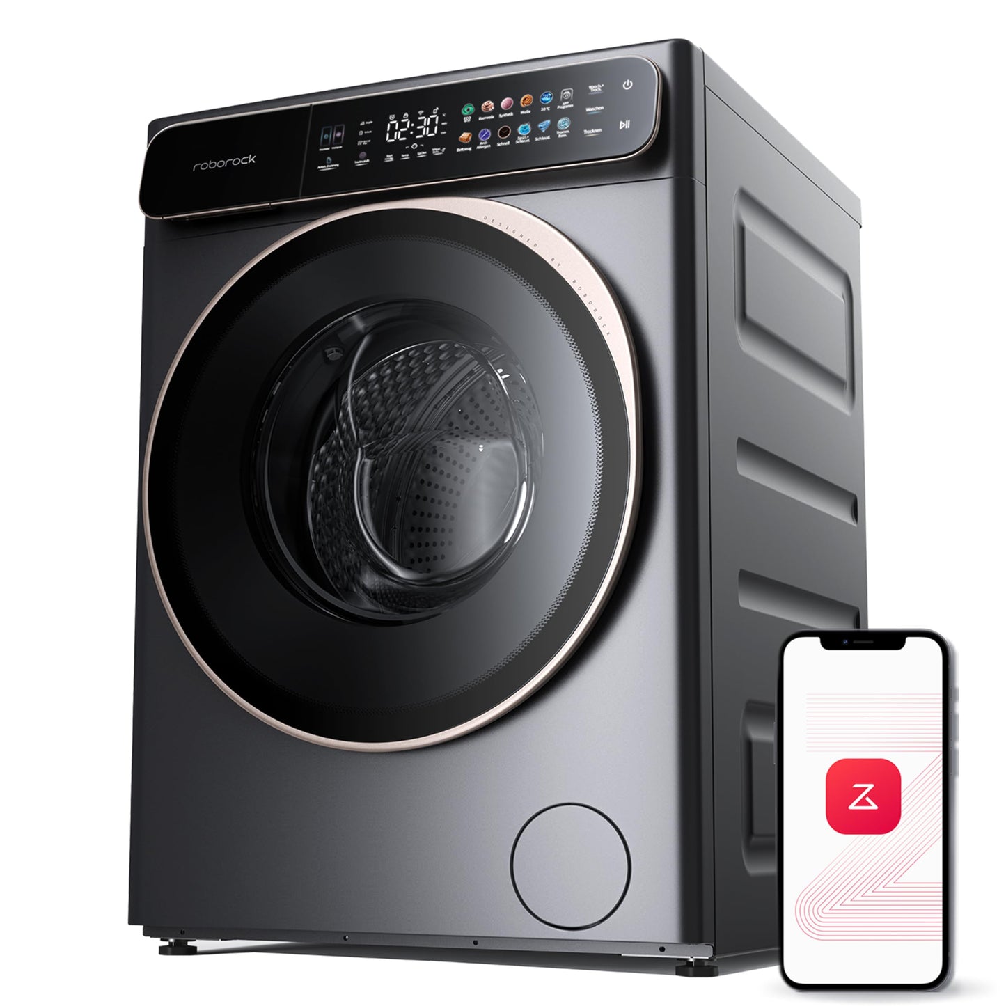 roborock Zeo Lite Waschtrockner mit der Zeo-cycle Trocknungstechnologie, 10 kg Waschen, 6 kg Trocknen, 27 Waschprogramme mit APP-Steuerung, LintClear Selbstreinigungssystem, Automatische Dosierung