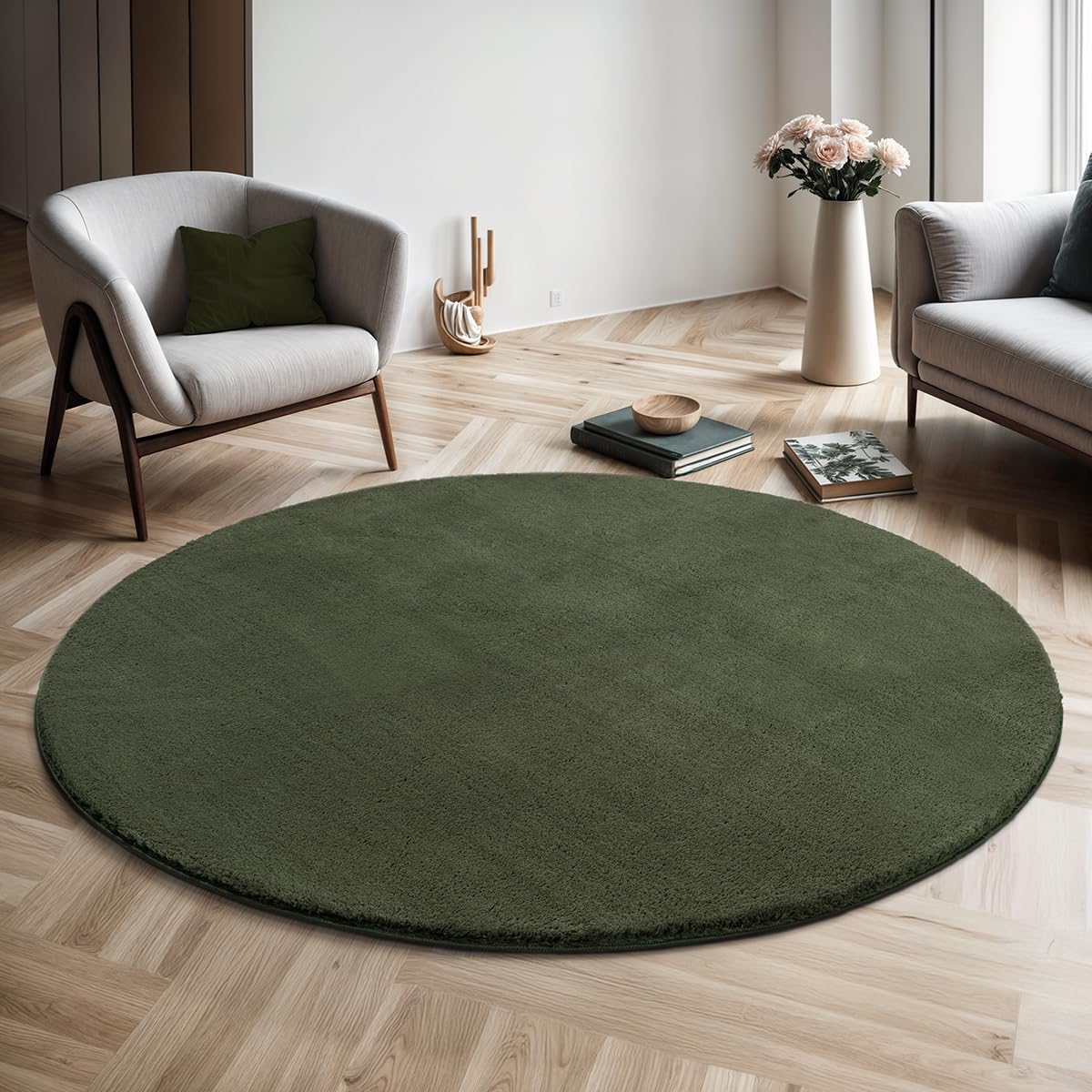 the carpet Relax Rug, Modern, Fluffy, Short Pile, Non-Slip Underside, Washable up to 30°C, Super-Soft, Fur Look, Anthracite, 160 x 220 cm