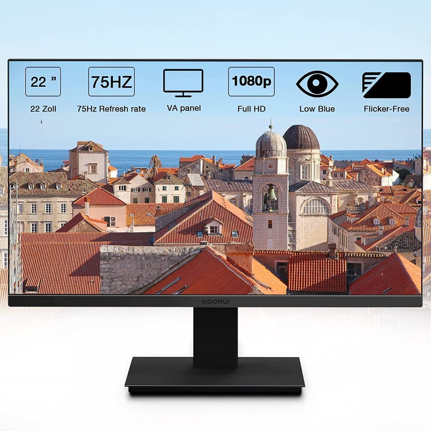 KOORUI Gaming Monitor 24 Inches, 200Hz PC Screen FHD 1920 x 1080 Fast IPS HDR400, Adaptive Sync 1ms, HDMI 2.0 & DP 1.4, VESA 75 x 75 mm-G2411P