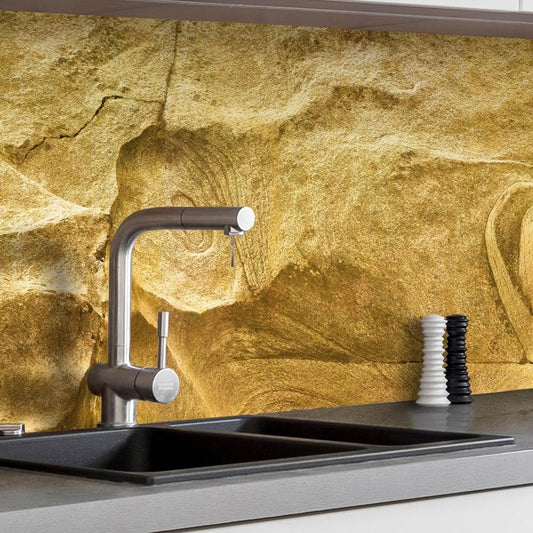 MyMaxxi Küchenrückwand Folie selbstklebend matt - einfache Montage ohne Bohren 0,4mm stark Versteift - Motiv Mauer 04-60cm hoch - Spritzschutz Küche Klebefolie - Stein Ziegel 60 x 60cm