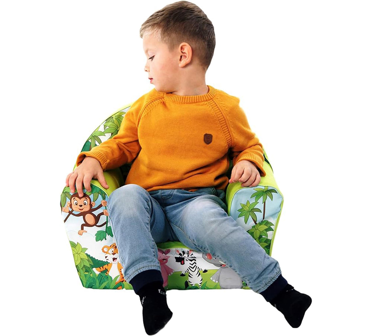 Delsit Kinder Sessel mit Schaumstofffüllung - Kindersessel Mädchen und Jungen Babysessel mit Abnehmbarem Bezug - Sessel für Kinder - Kindermöbel - 9 Monate bis 4 Jahre - DT8-17123