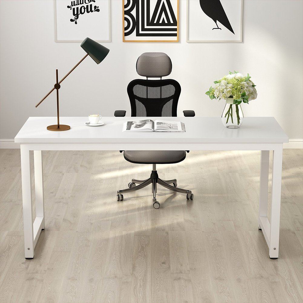 Tribesigns Schreibtisch Computertisch, PC Tisch Bürotisch Arbeitstisch Esstisch in Schwarz für Home Office zu Hause Schreibtische, Konferenztisch (Rustikales Braun/Schwarz, 180 x 80 x 75 cm)