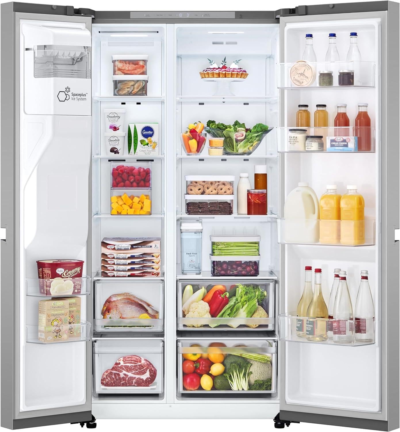 LG GSLC40PYPE Side-by-Side Kühlschrank ǀ Smart Inverter Compressor ǀ Eis- und Wasserspenderǀ Total No Frost Technologie ǀ EEK E ǀ 638 L