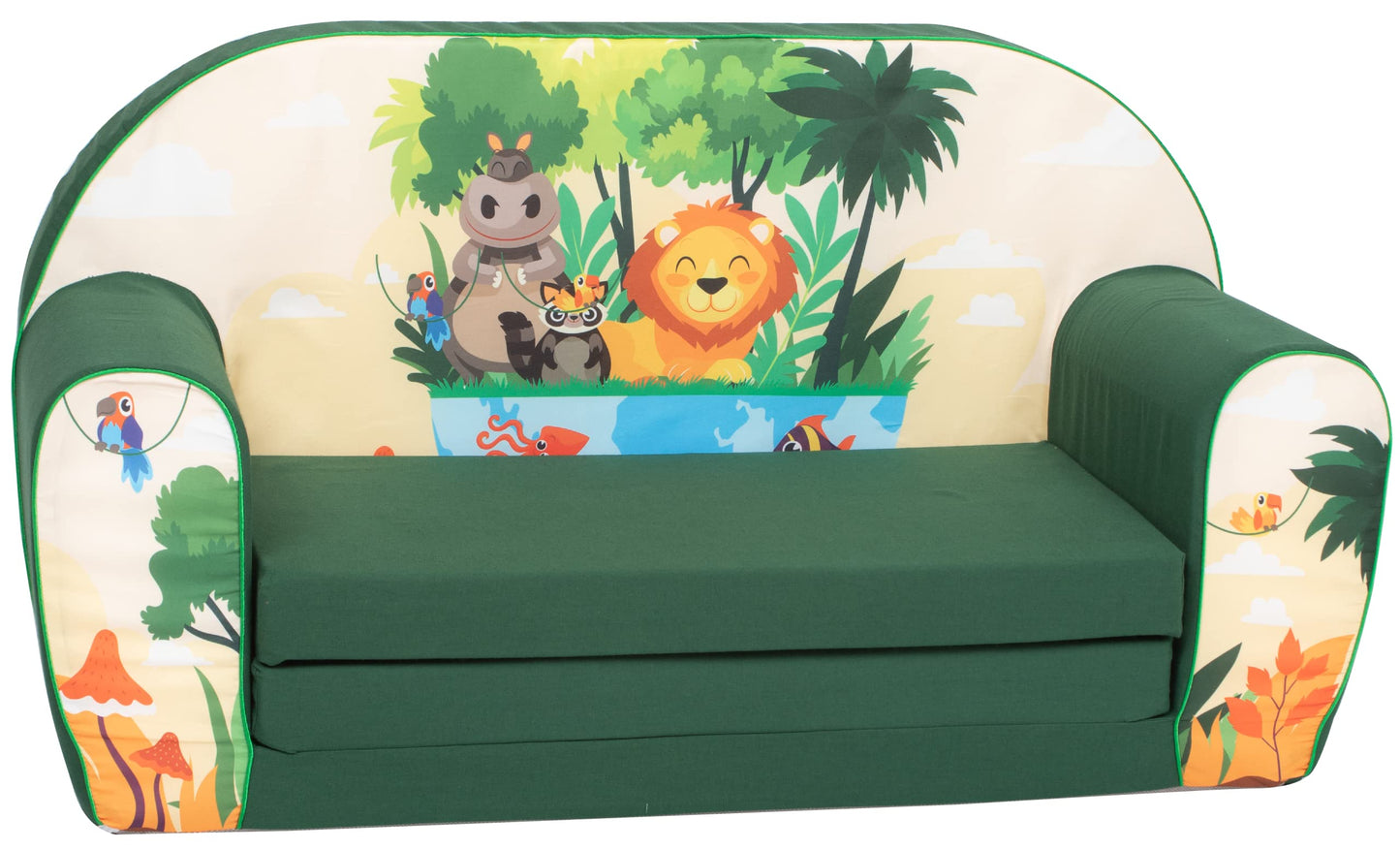 Delsit Kindersofa zum Ausklappen - Kinder Sofa mit Schaumstofffüllung - Sofa Kinder mit Abnehmbarem Bezug - Kindermöbel Kindersofa Mädchen & Jungen- 9 Monate bis 4 Jahre - DT2-22042