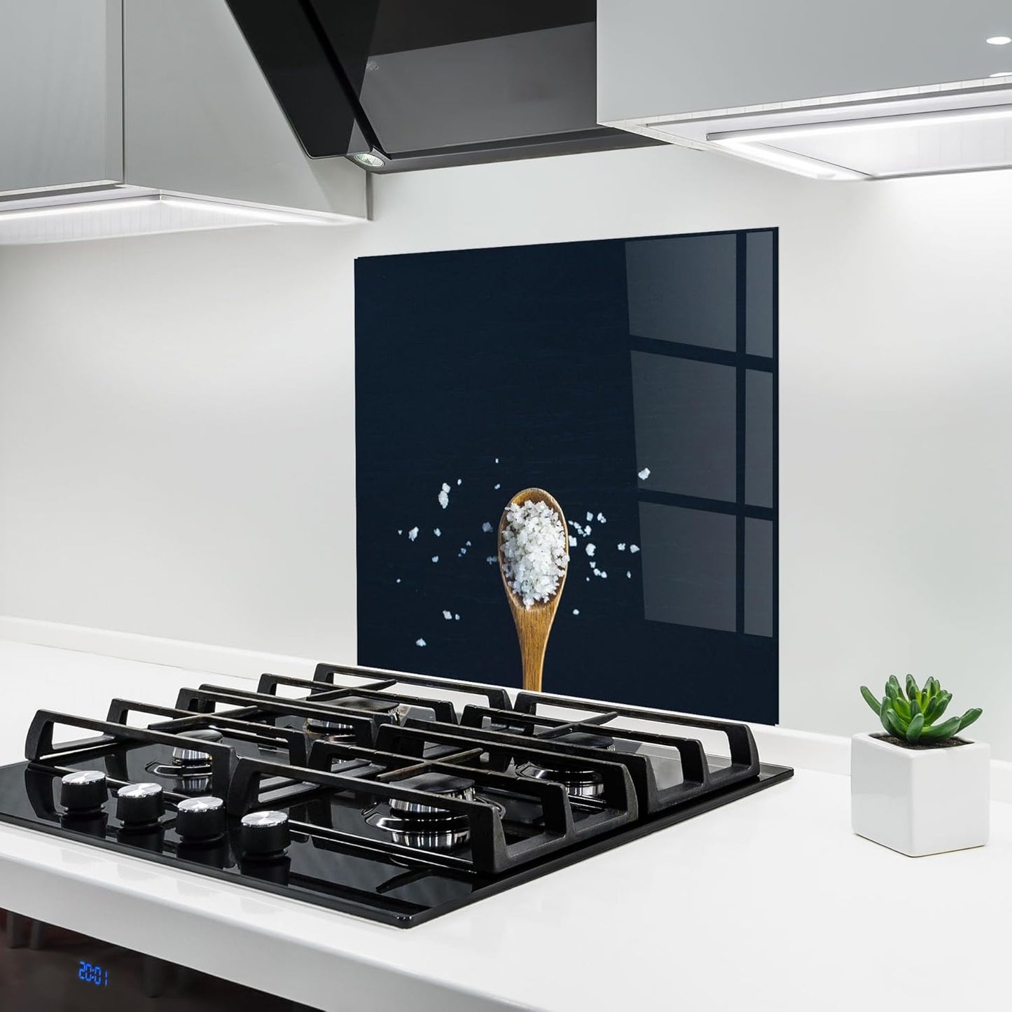 ARTHUB® Küchenrückwand aus Glas 50x70 cm, 5mm ESG | Spritzschutz, Glasplatte, Herdspritzschutz, Wandschutz für Herd, Hartglas, Lebensmittel, Gewürze, Heart Spice Powders