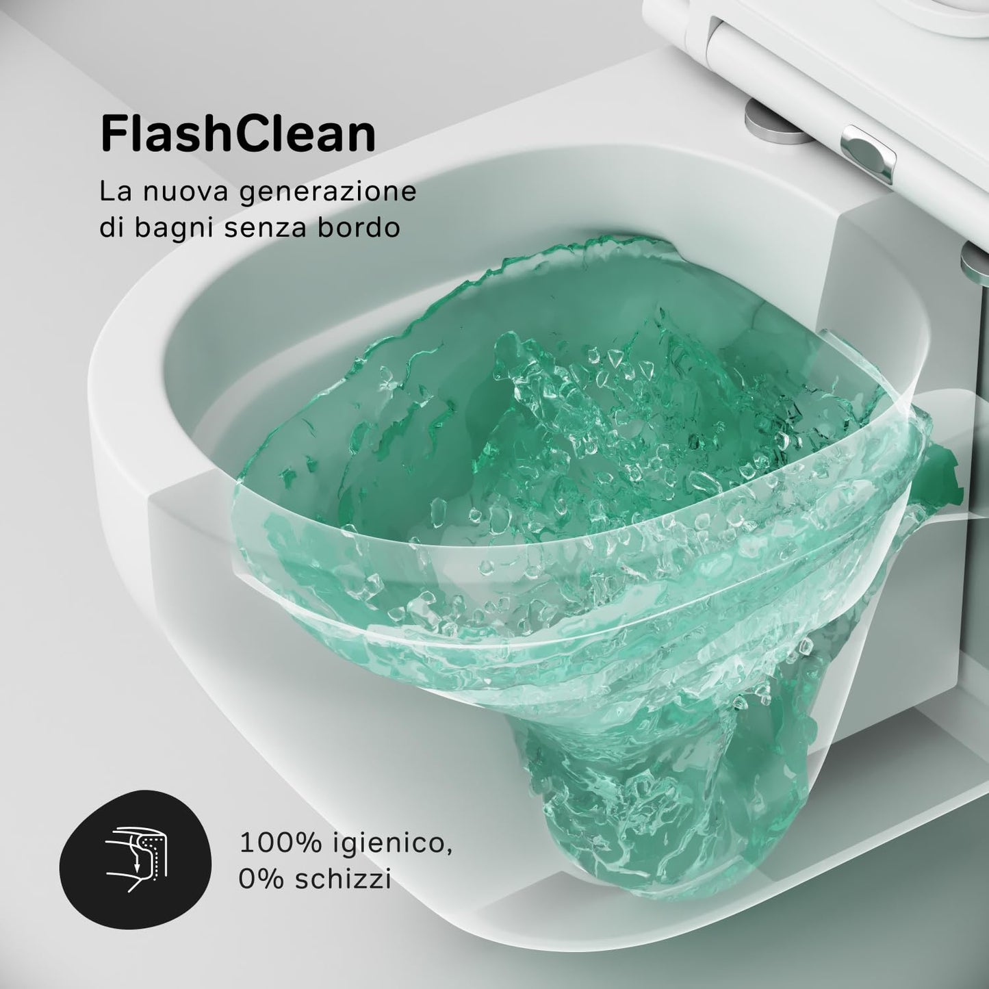 AM.PM X-Joy S - Spülrandlos Hänge WC, Tiefspül Toilette FlashClean, Wand WC mit Toilettendeckel mit Absenkautomatik, Hänge Toilette aus Keramik, Weiß, 50 cm lang