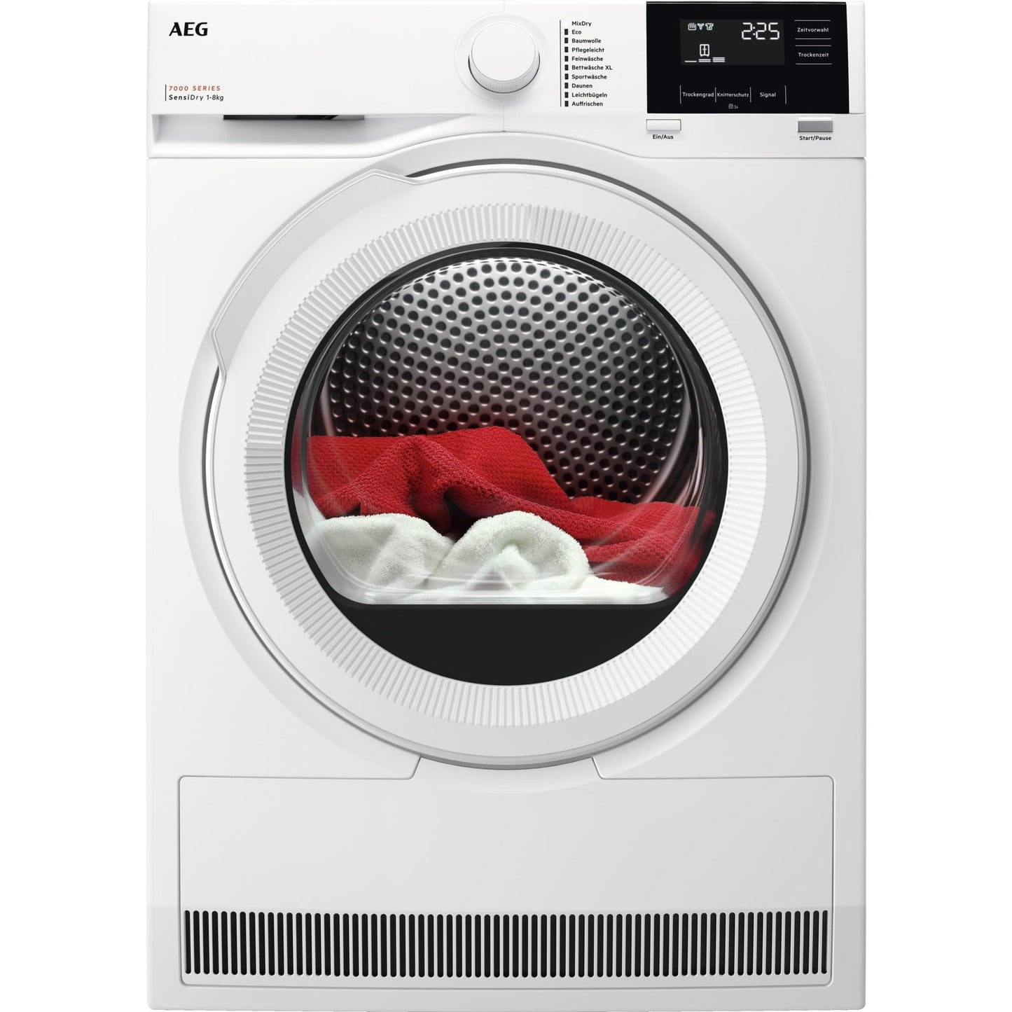 AEG TR7T60690 Heat Pump Dryer / Series 7000 with SensiDry – Gentle and Energy Saving / A+++ / Automatic Volume / 9.0 kg / Gentle Drum / Wrinkle Protection, Wieß