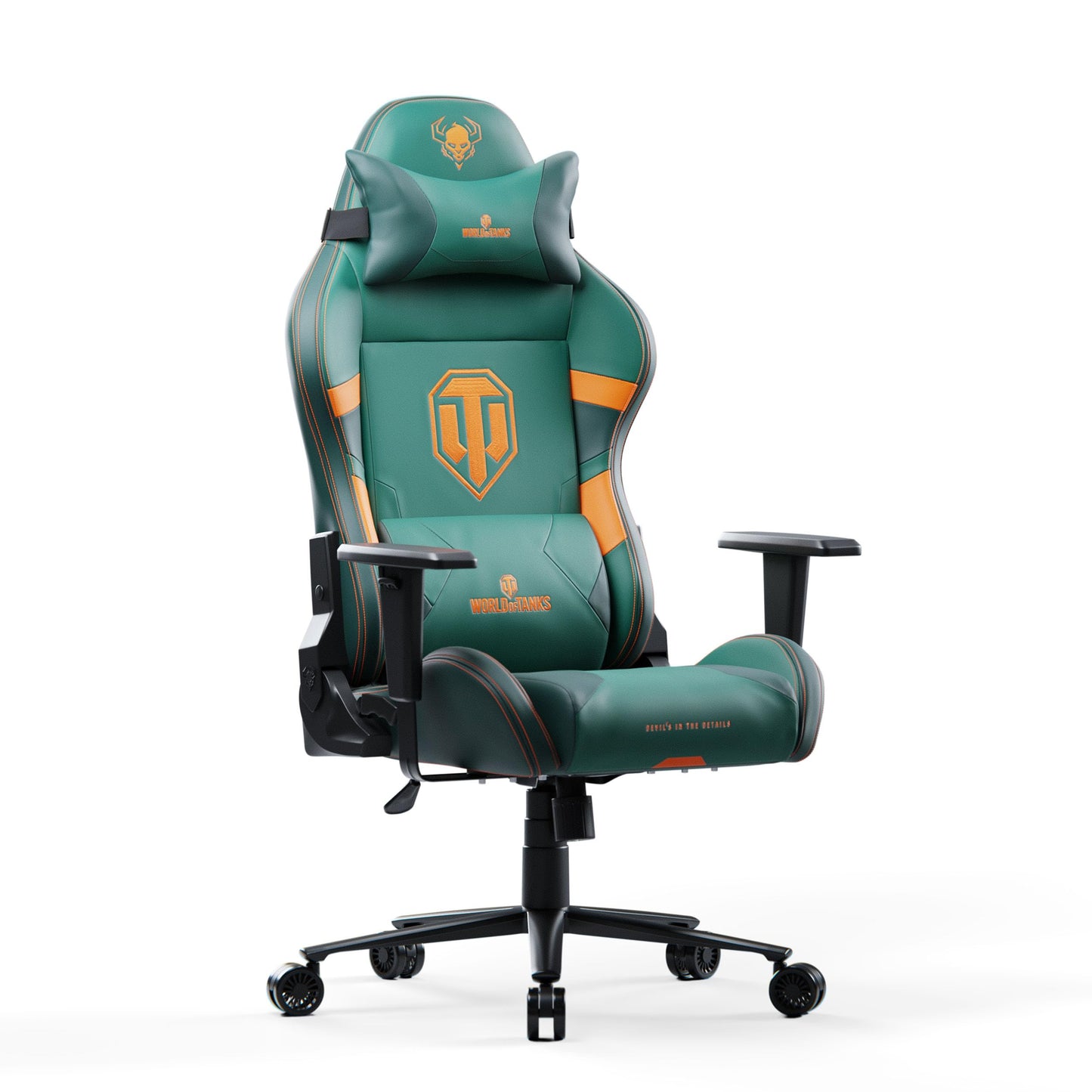 Diablo X-One 2.0 Gaming Stuhl Gamer Chair Bürostuhl Schreibtischstuhl Verstellbare Armlehnen Ergonomisches Design Nacken/-Lendenkissen Wippfunktion Aqua Blue Normal (L)