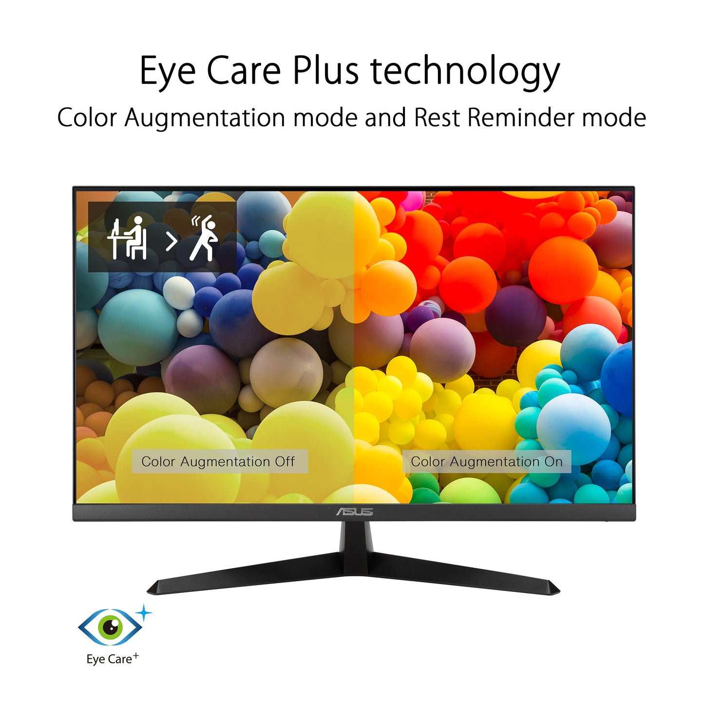 ASUS Eye Care VY279HGR - 27 Inch Full HD Monitor - 120 Hz, 1ms MPRT, AdaptiveSync, GameFast Input - IPS Panel, Vesa 100x100, 16:9, 1920x1080, HDMI, D-Sub